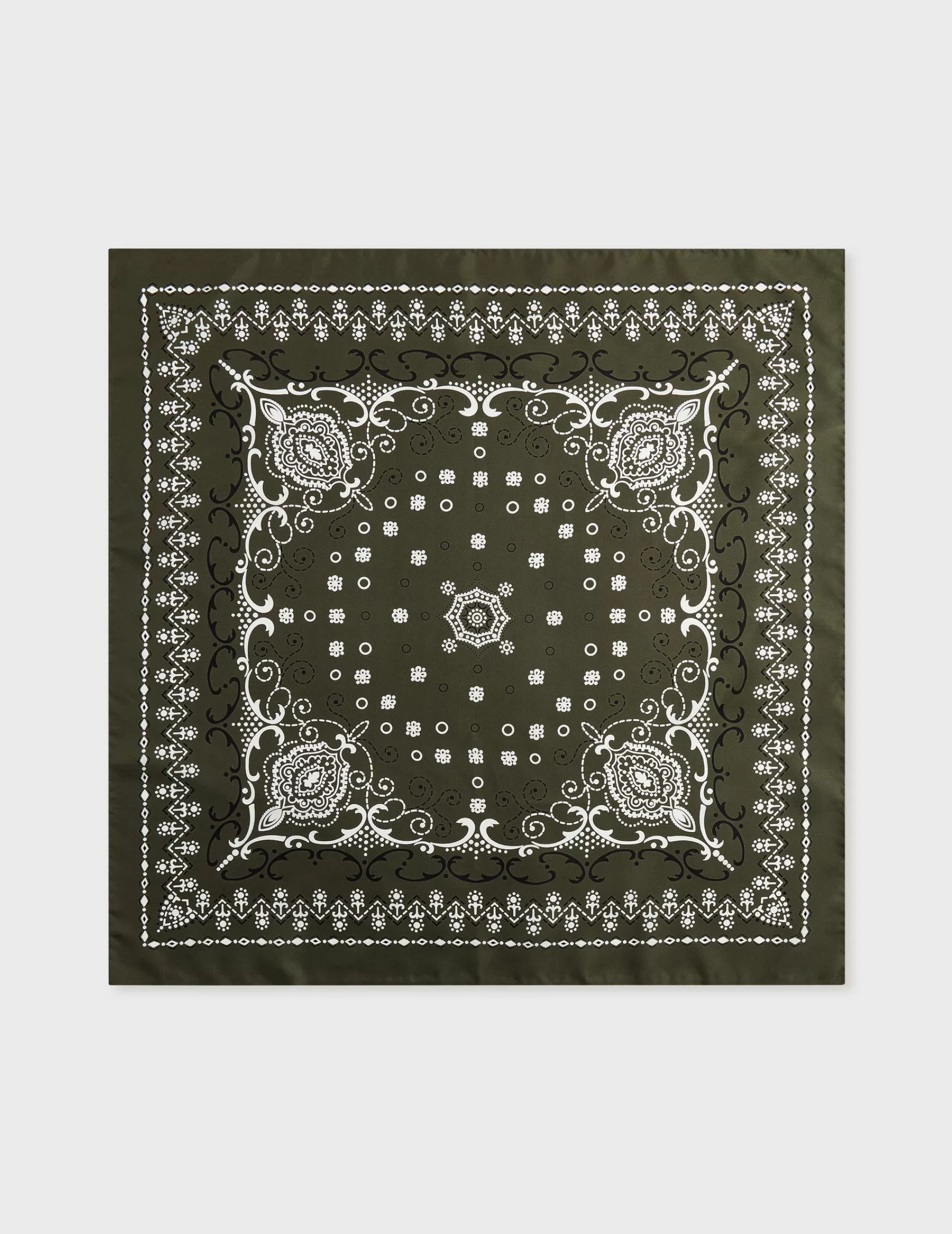 Figaret Paris Accessories | Scarfs | Bandana En Twill De Soie Kaki