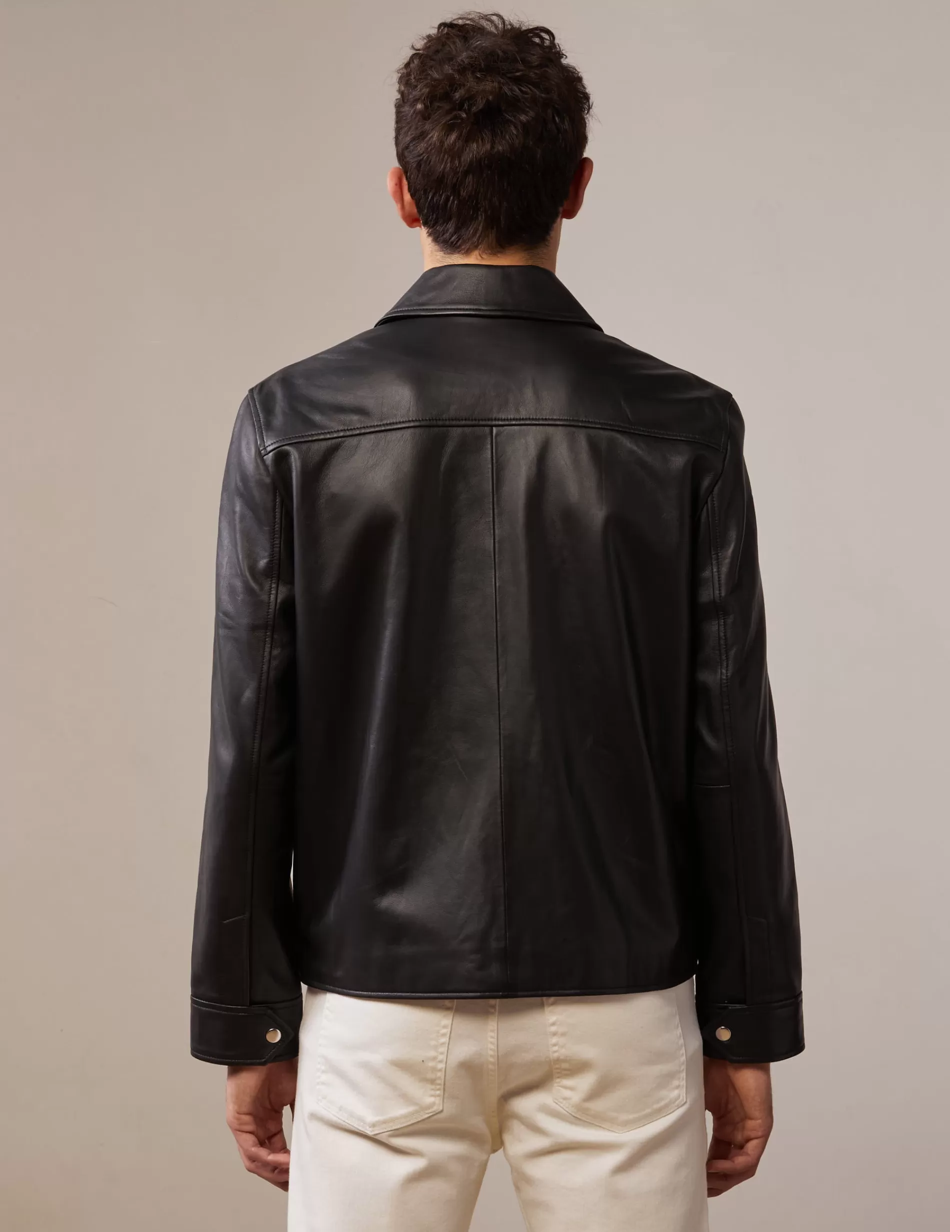 Figaret Paris Outerwear | Blouson Hunter En Cuir Noir