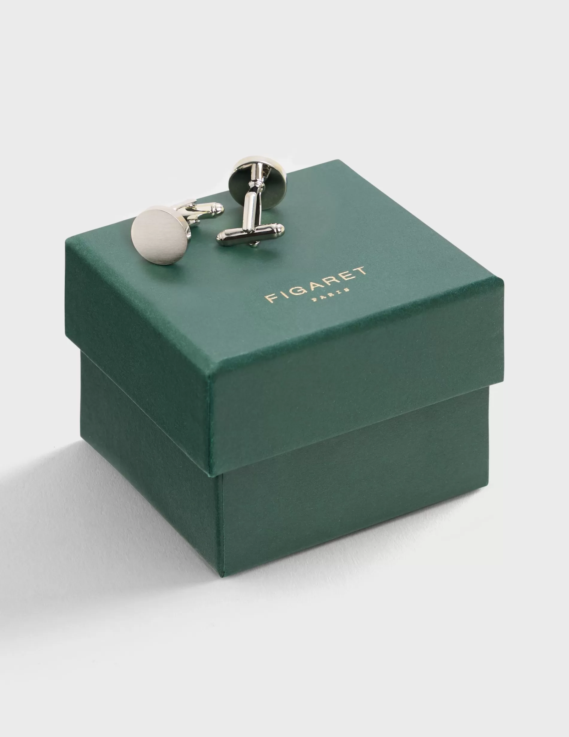 Figaret Paris Cufflinks | Boutons De Manchette Argent Brossé