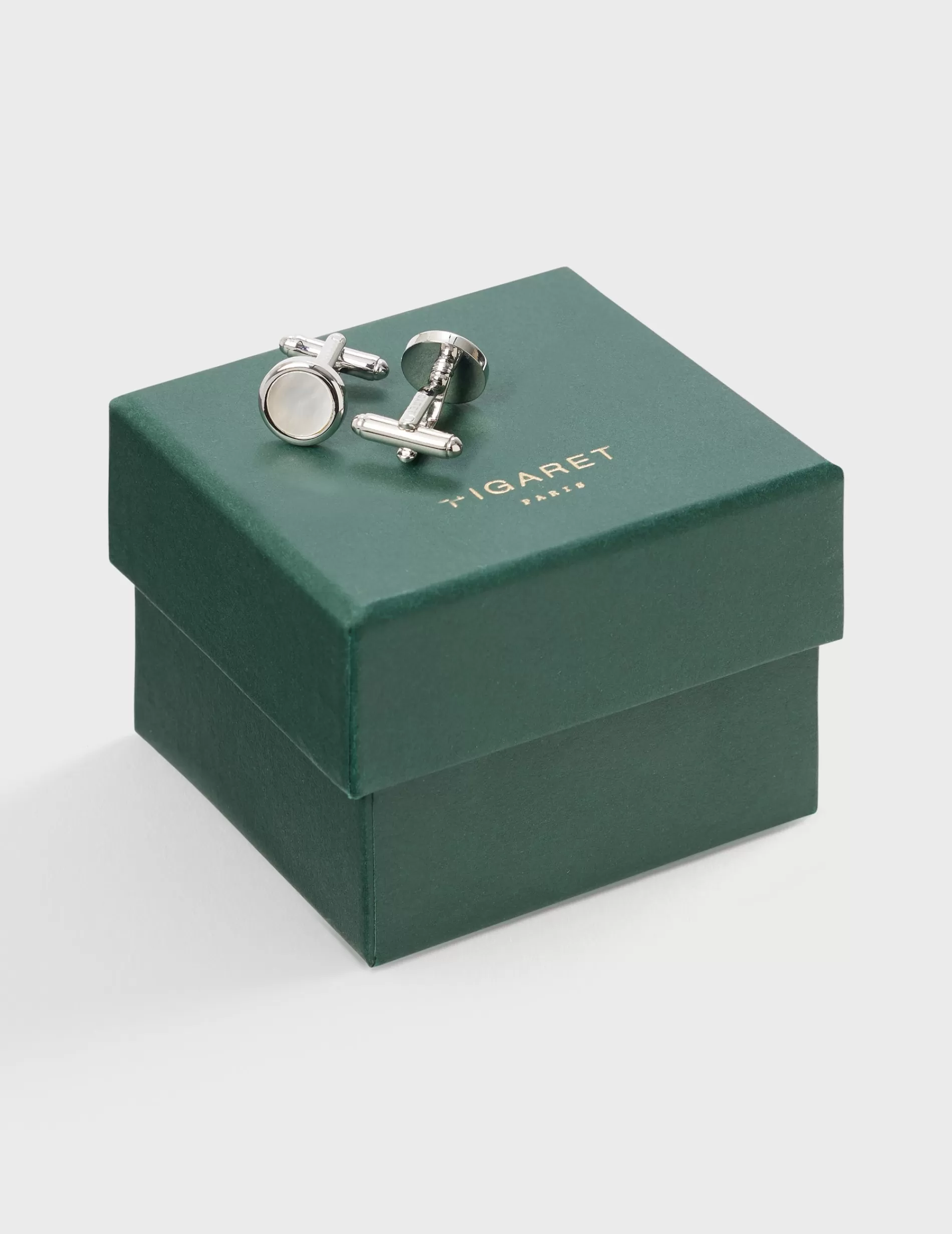 Figaret Paris Cufflinks | Boutons De Manchette Nacre Et Argent