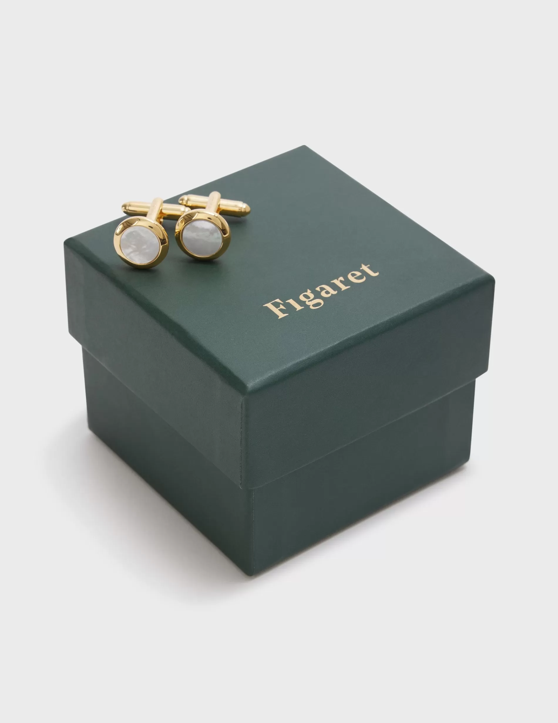 Figaret Paris Cufflinks | Boutons De Manchettes Dorés Et Nacre