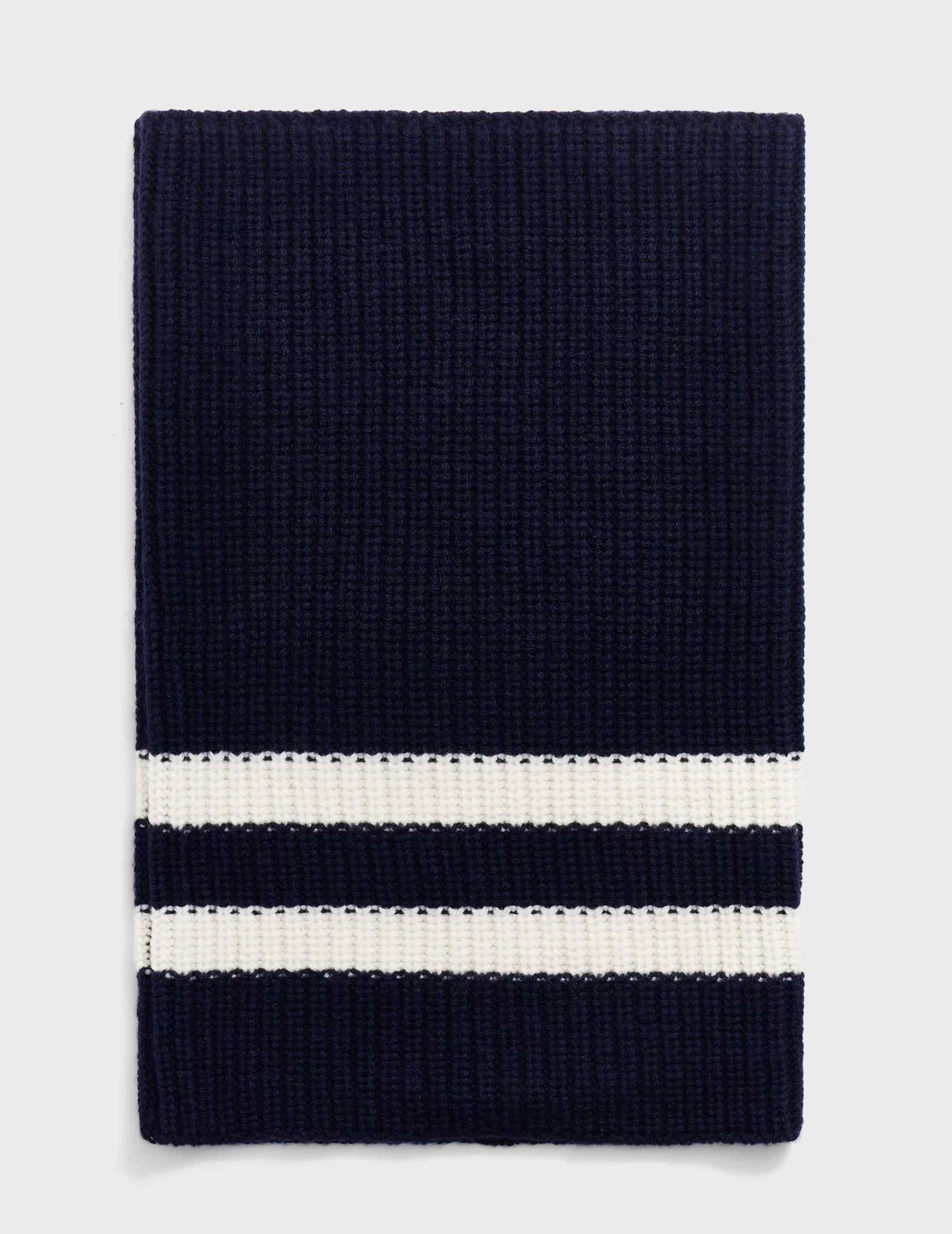 Figaret Paris Scarfs | Cache-cou En Maille Et Cachemire Marine Et écru