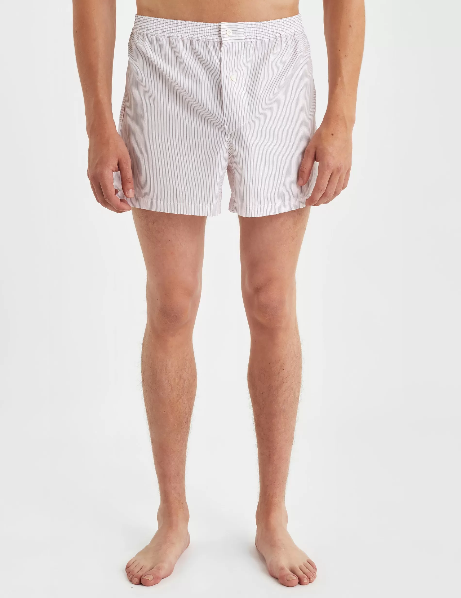 Figaret Paris Underpants | Caleçon En Popeline Rayée Rouge