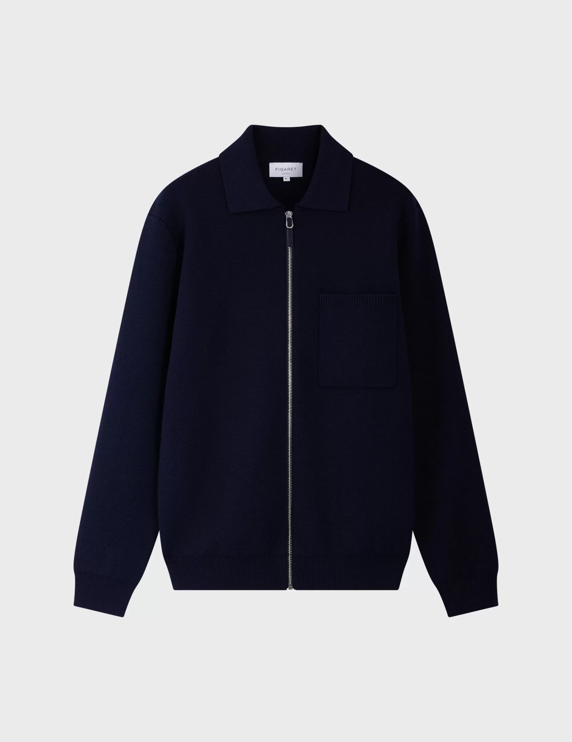 Figaret Paris Sweaters | Cardigan Faust En Laine Mérinos Bleu Marine