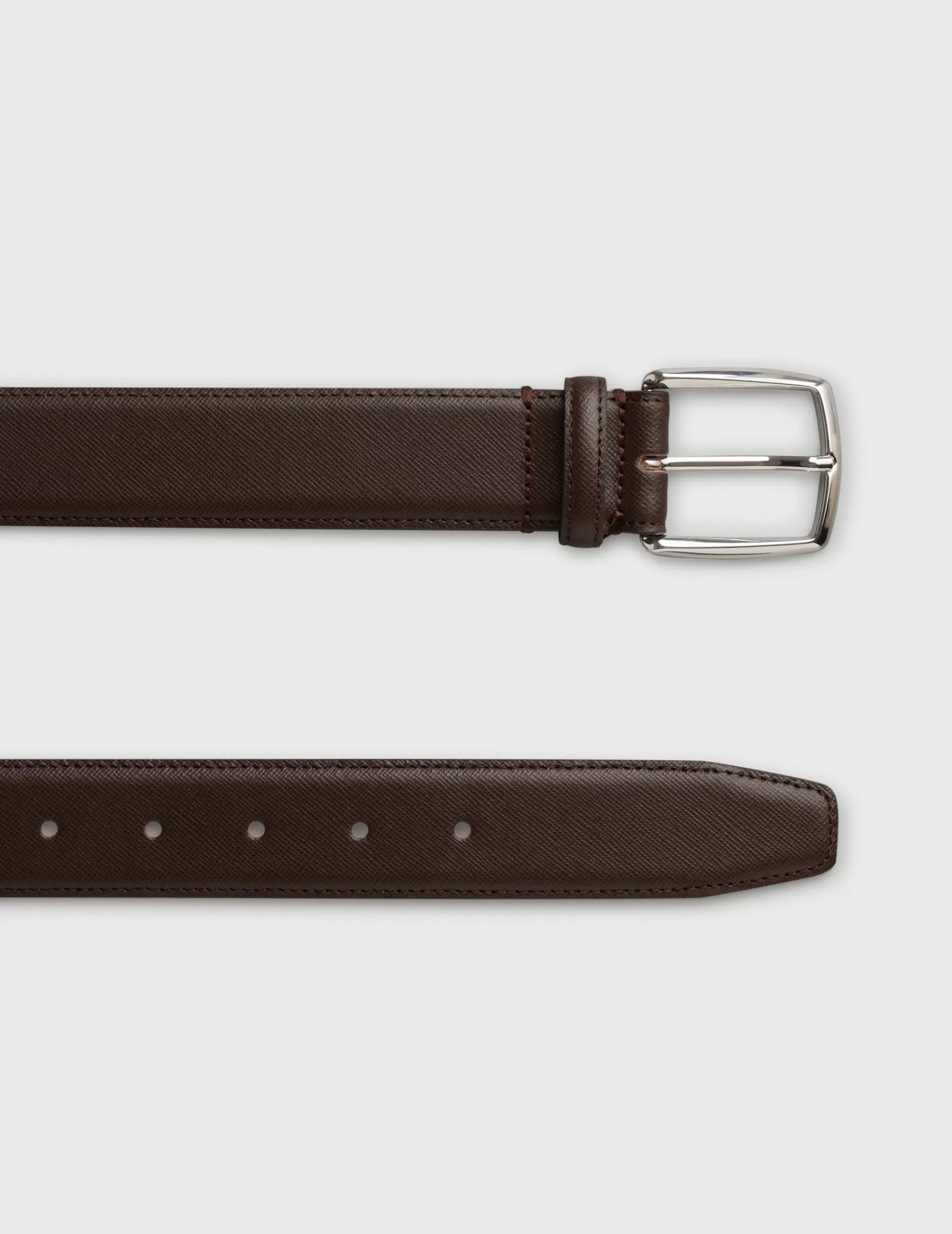 Figaret Paris Belts | Ceinture En Cuir Grainé Marron