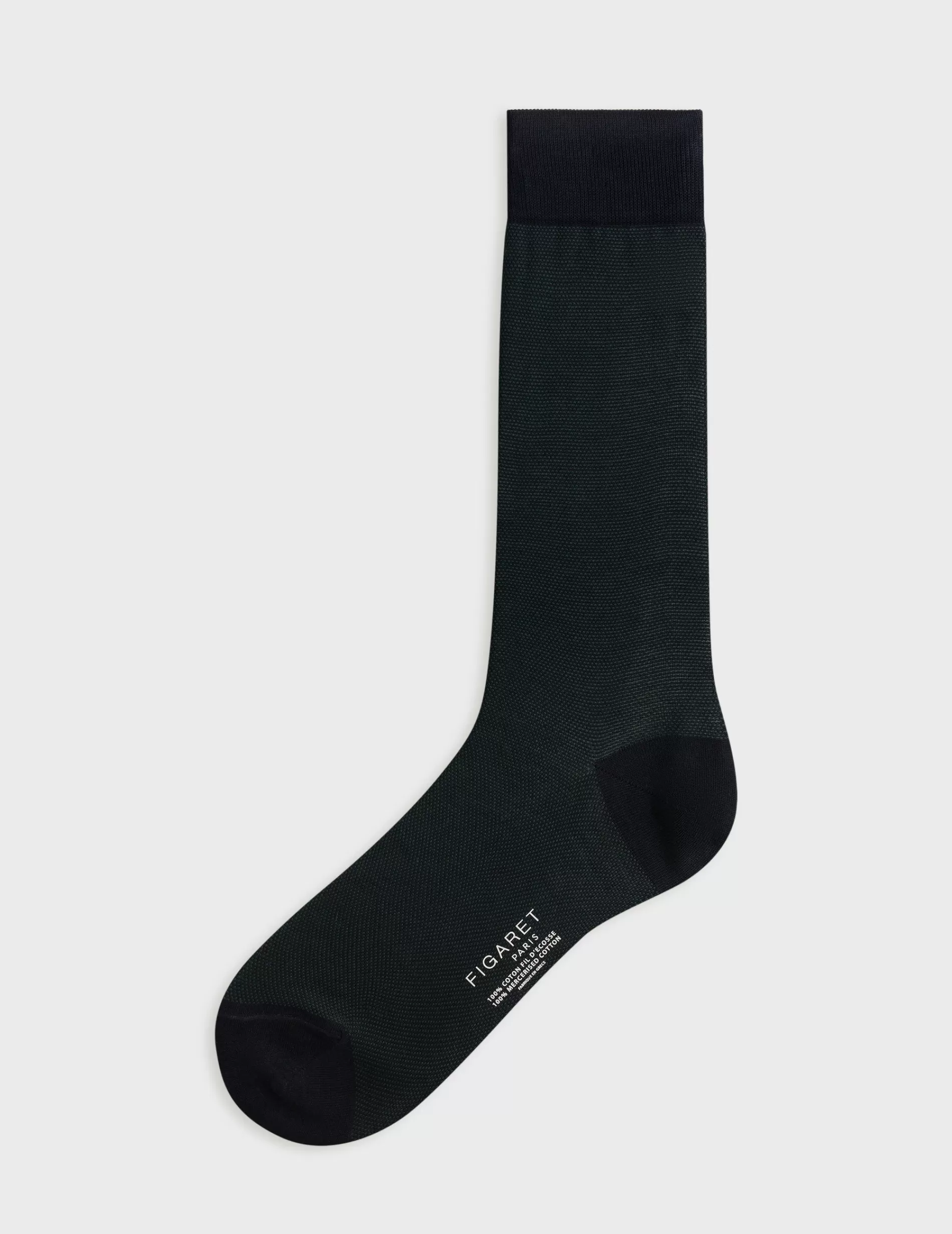Figaret Paris Socks | Chaussettes En Double Fil D'Ecosse Marine