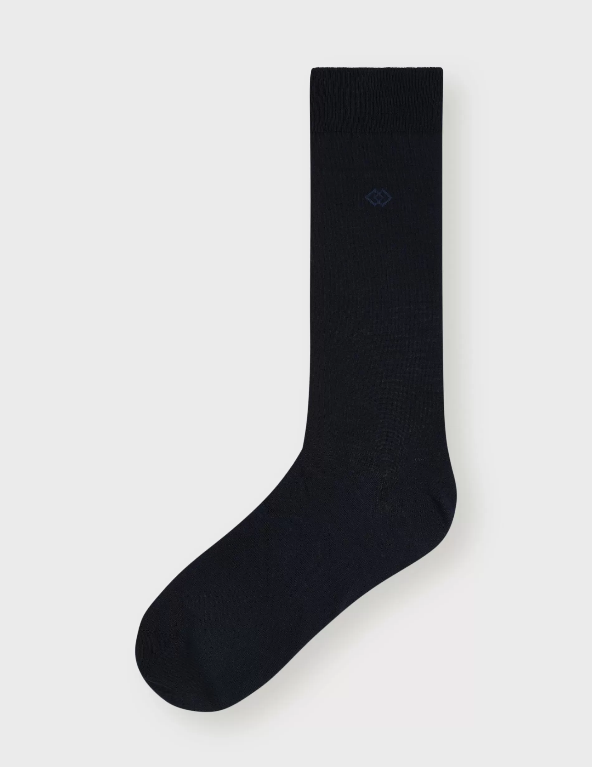 Figaret Paris Socks | Chaussettes En Double Fil D'Ecosse Marine