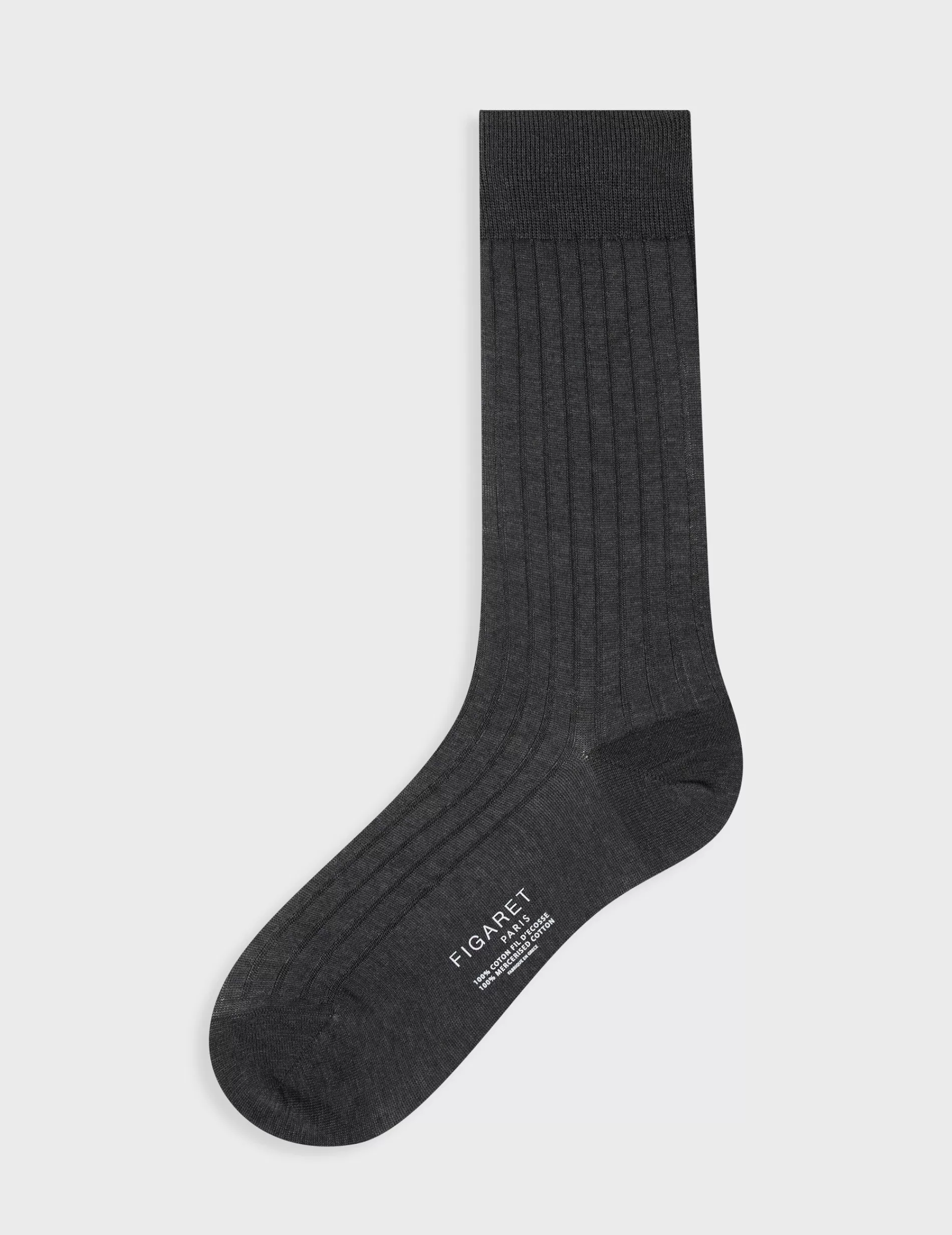 Figaret Paris Socks | Chaussettes En Fil D'Ecosse Anthracite
