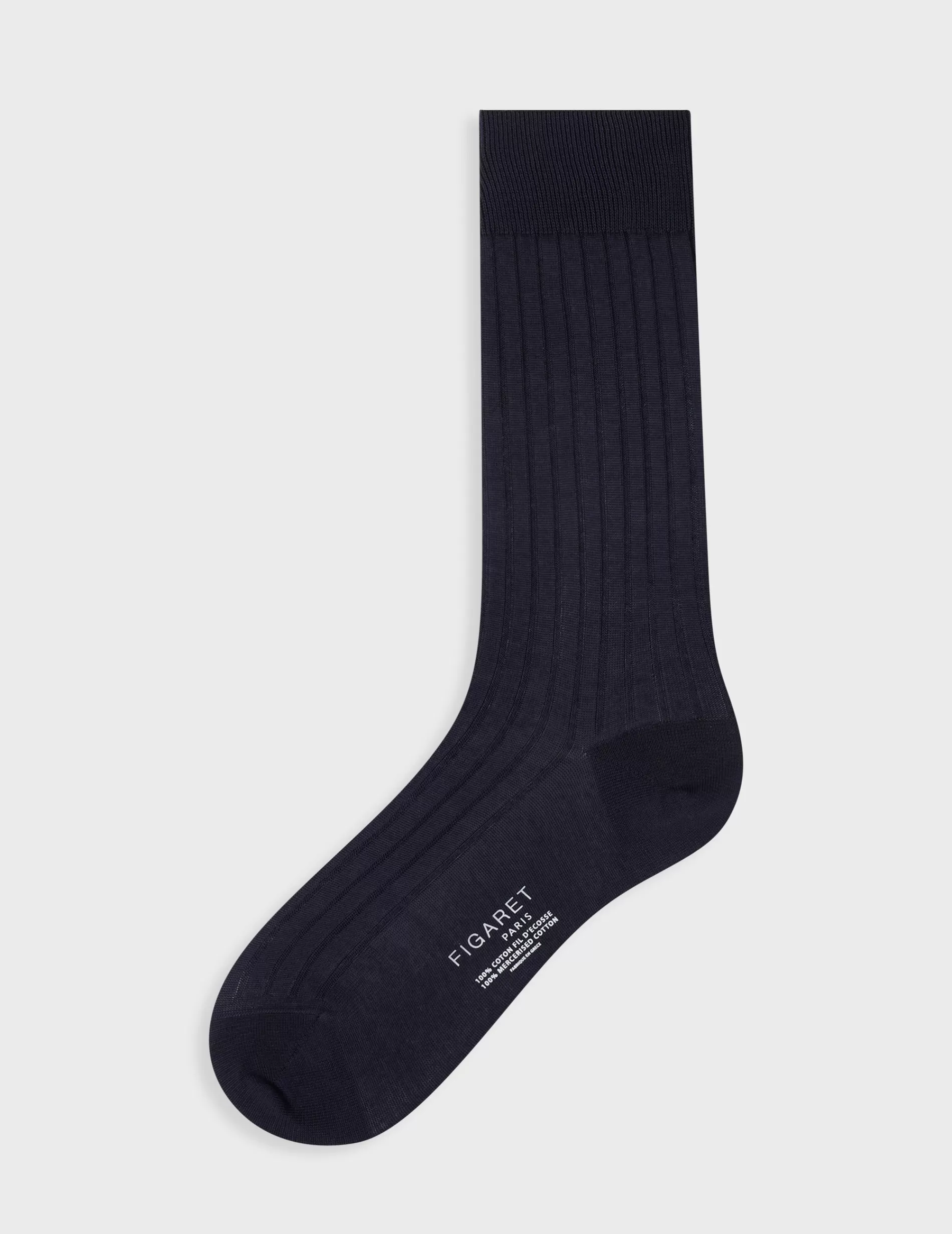 Figaret Paris Socks | Chaussettes En Fil D'Ecosse Marine