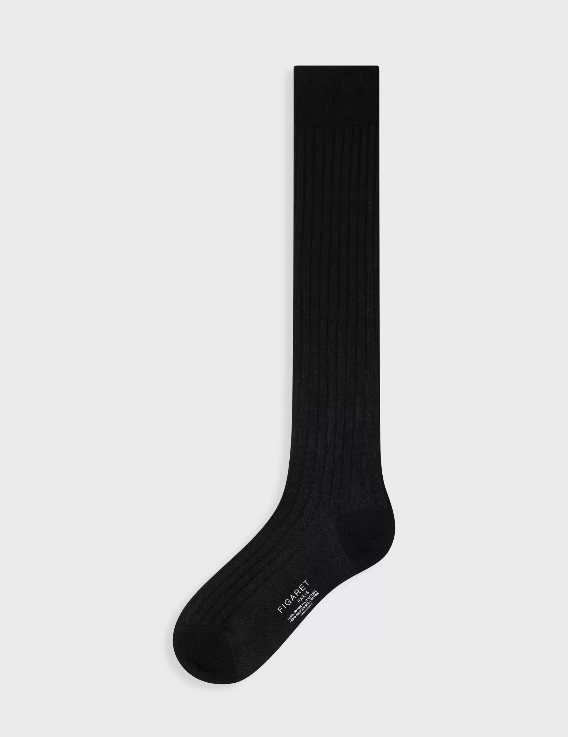 Figaret Paris Socks | Chaussettes En Fil D'Ecosse Noir
