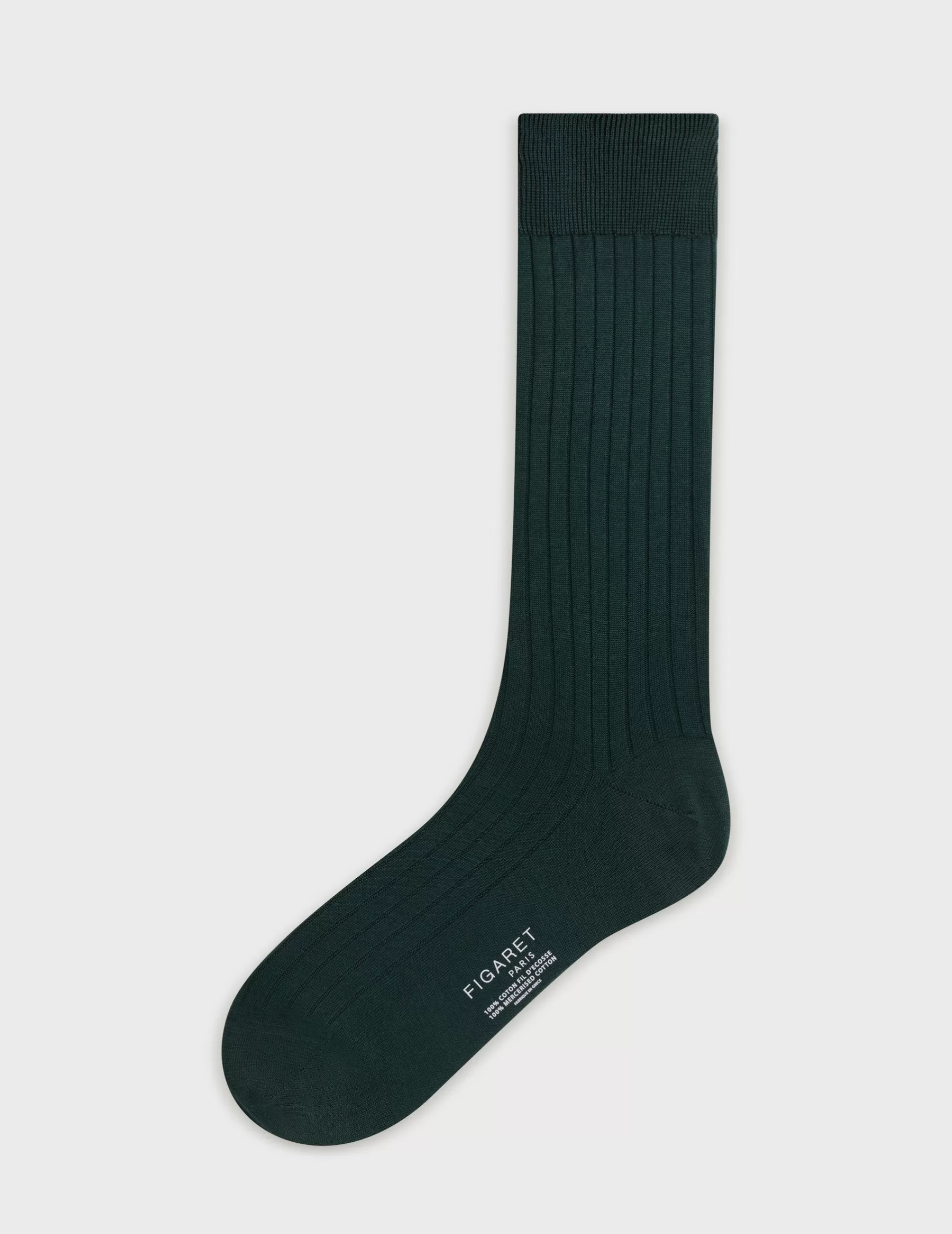 Figaret Paris Socks | Chaussettes En Fil D'Ecosse Vert