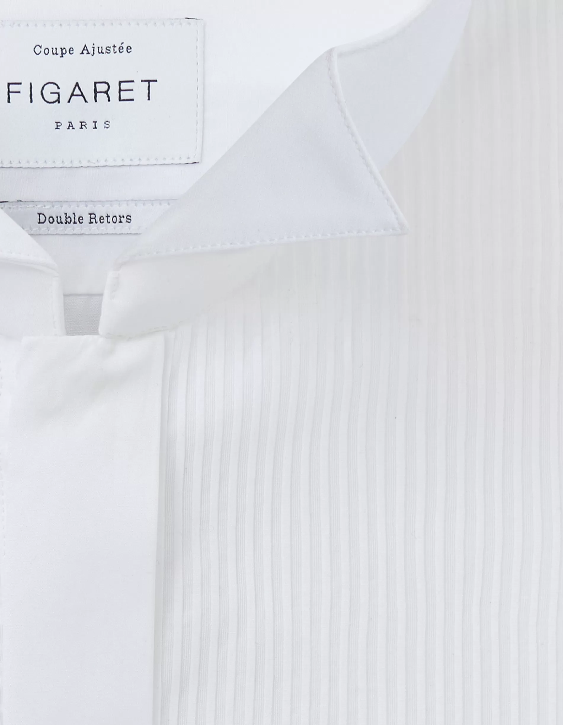 Figaret Paris Colors & Patterns·White Shirts | Styles·Ceremony Shirts | Chemise Ajustée à Plastron Gorge Cachée Blanche