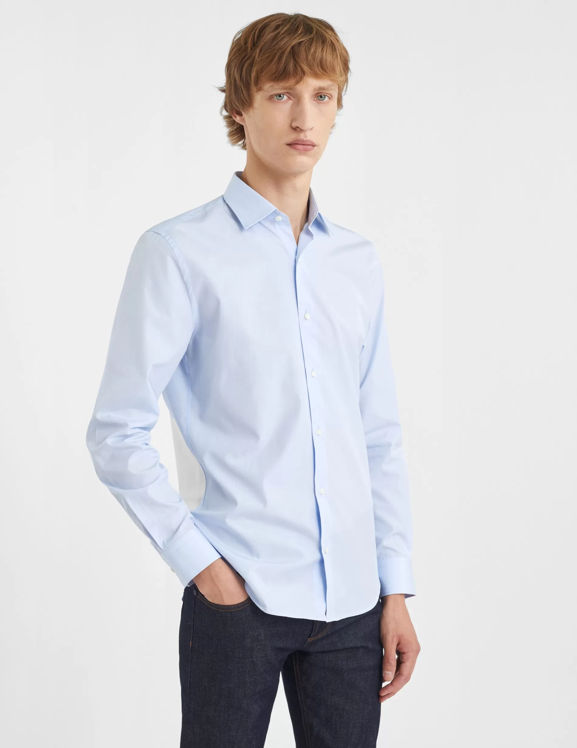 Figaret Paris Colors & Patterns·Blue Shirts | Styles·Formal Shirts | Chemise Ajustée Bleue Bleu clair