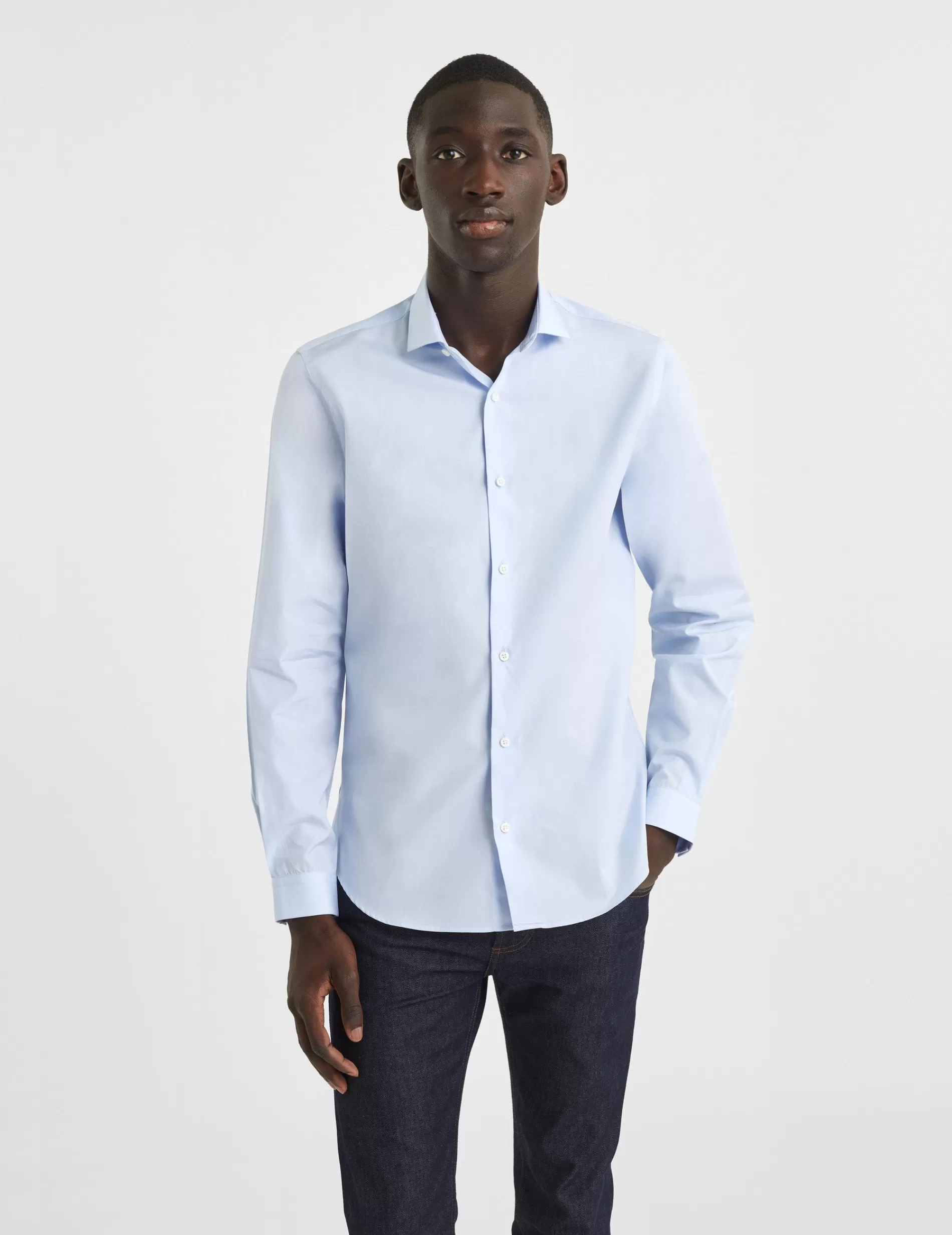 Figaret Paris Styles·Formal Shirts | Curation·Long Sleeve Shirts | Chemise Ajustée Bleue