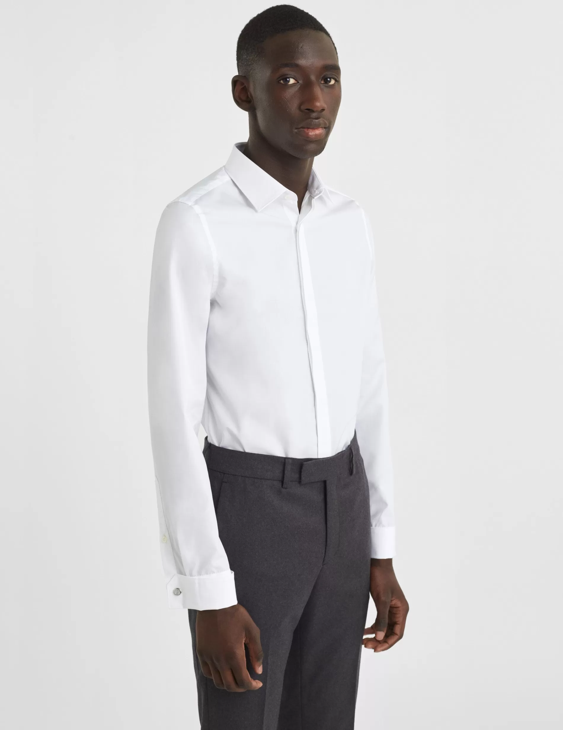 Figaret Paris Colors & Patterns·White Shirts | Styles·Formal Shirts | Chemise Ajustée Gorge Cachée he Blanc