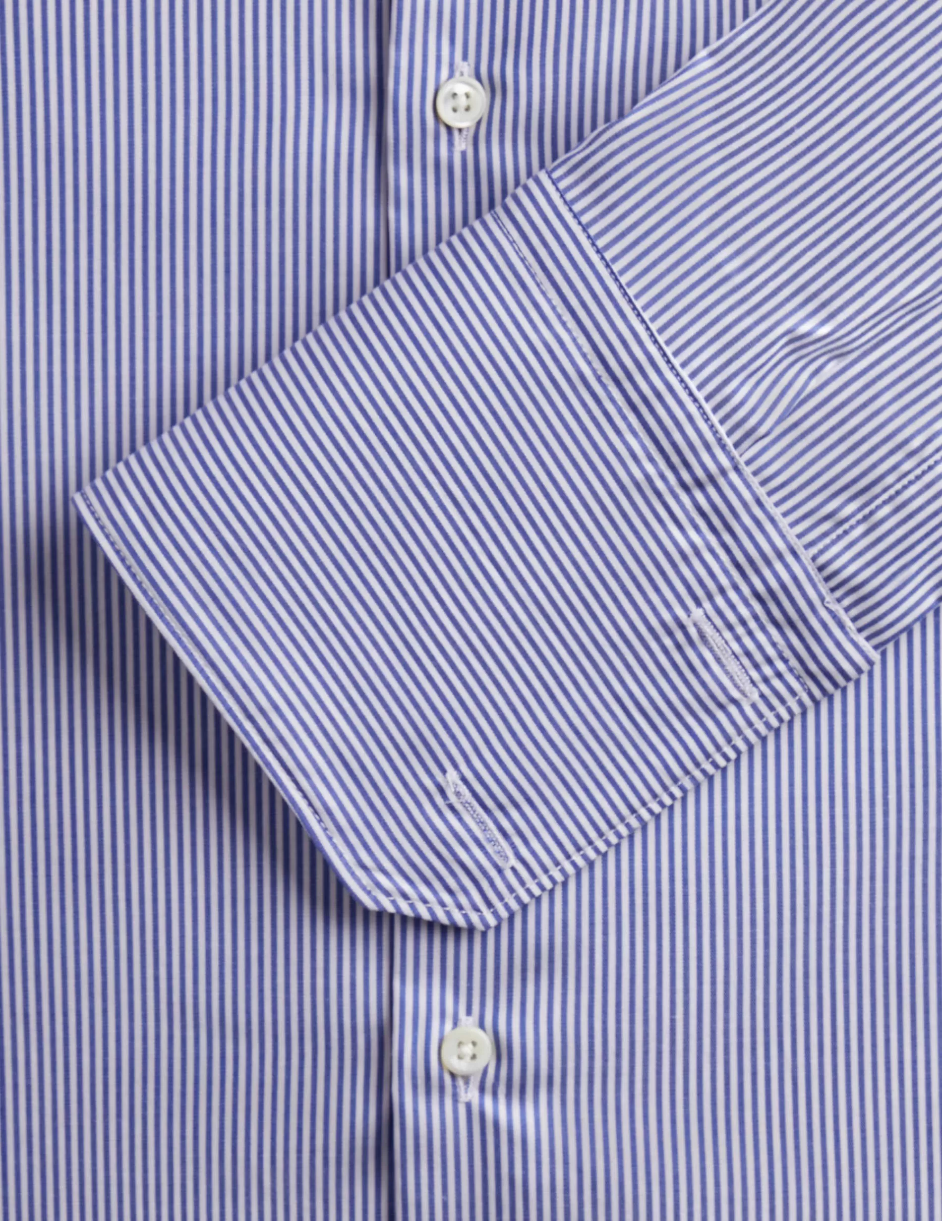 Figaret Paris Colors & Patterns·Stripe Shirts | Colors & Patterns·Blue Shirts | Chemise Ajustée Rayée Bleu Marine