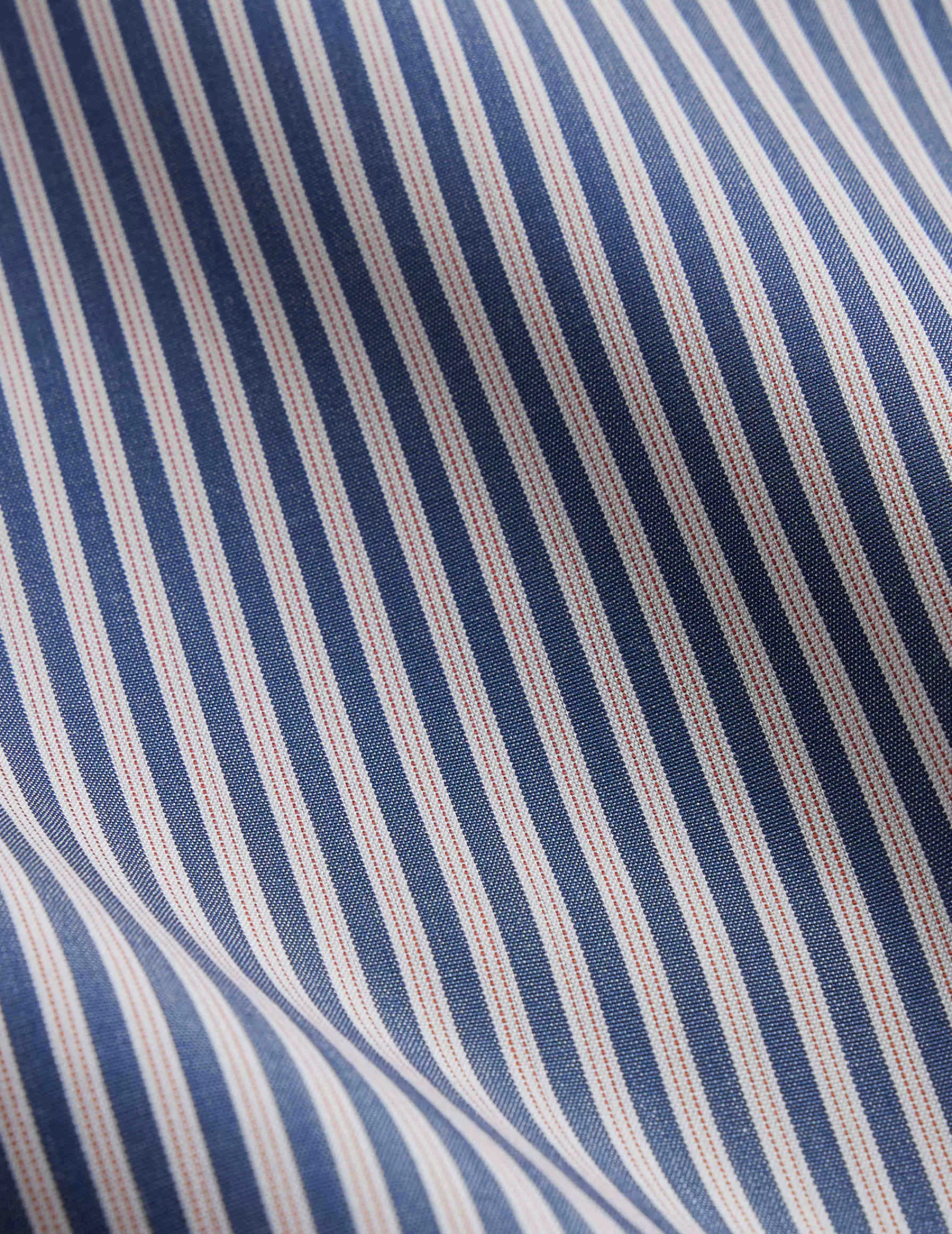 Figaret Paris Colors & Patterns·Stripe Shirts | Colors & Patterns·Blue Shirts | Chemise Ajustée Rayée Bleu Marine