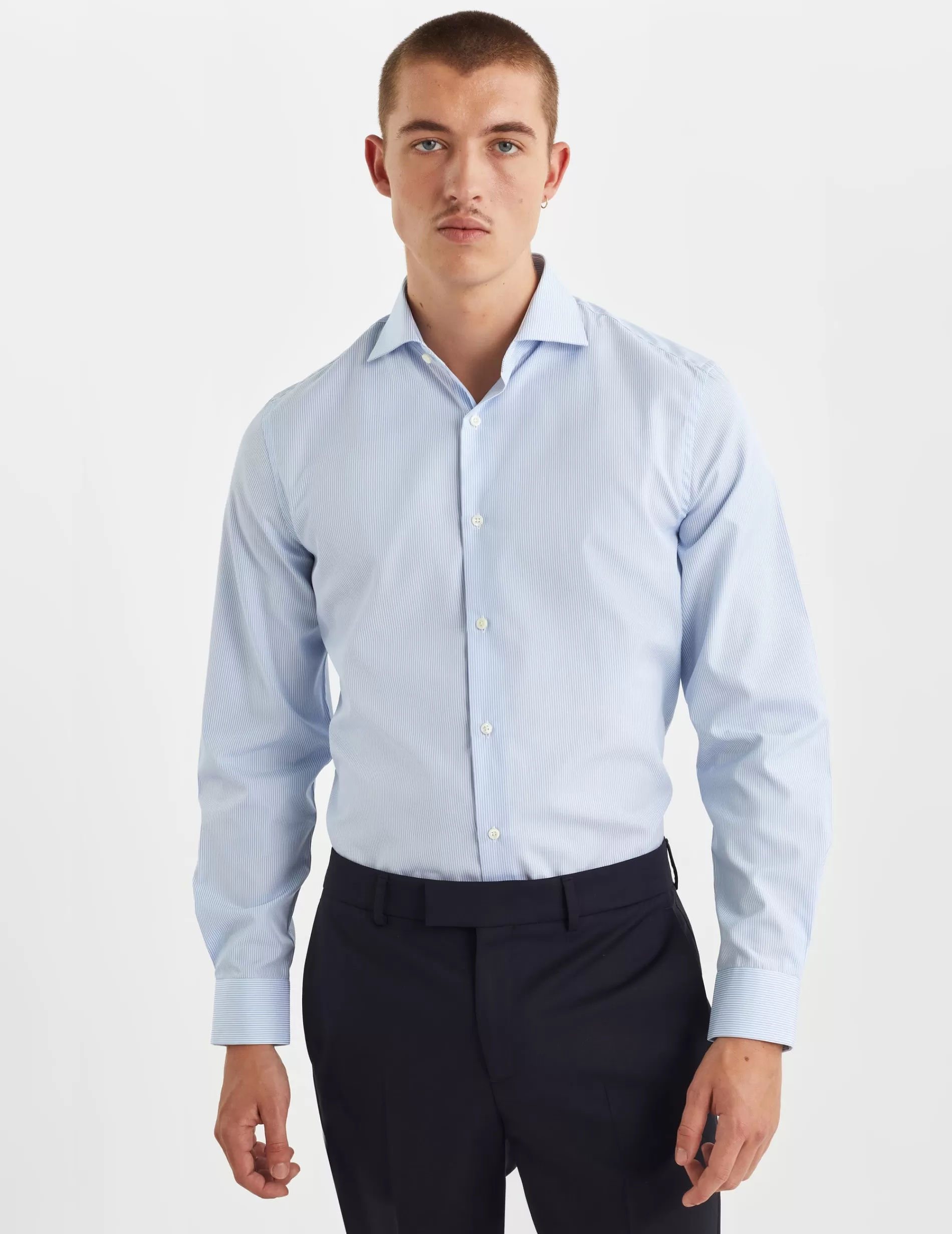 Figaret Paris Colors & Patterns·Stripe Shirts | Colors & Patterns·Blue Shirts | Chemise Ajustée Rayée e Bleu