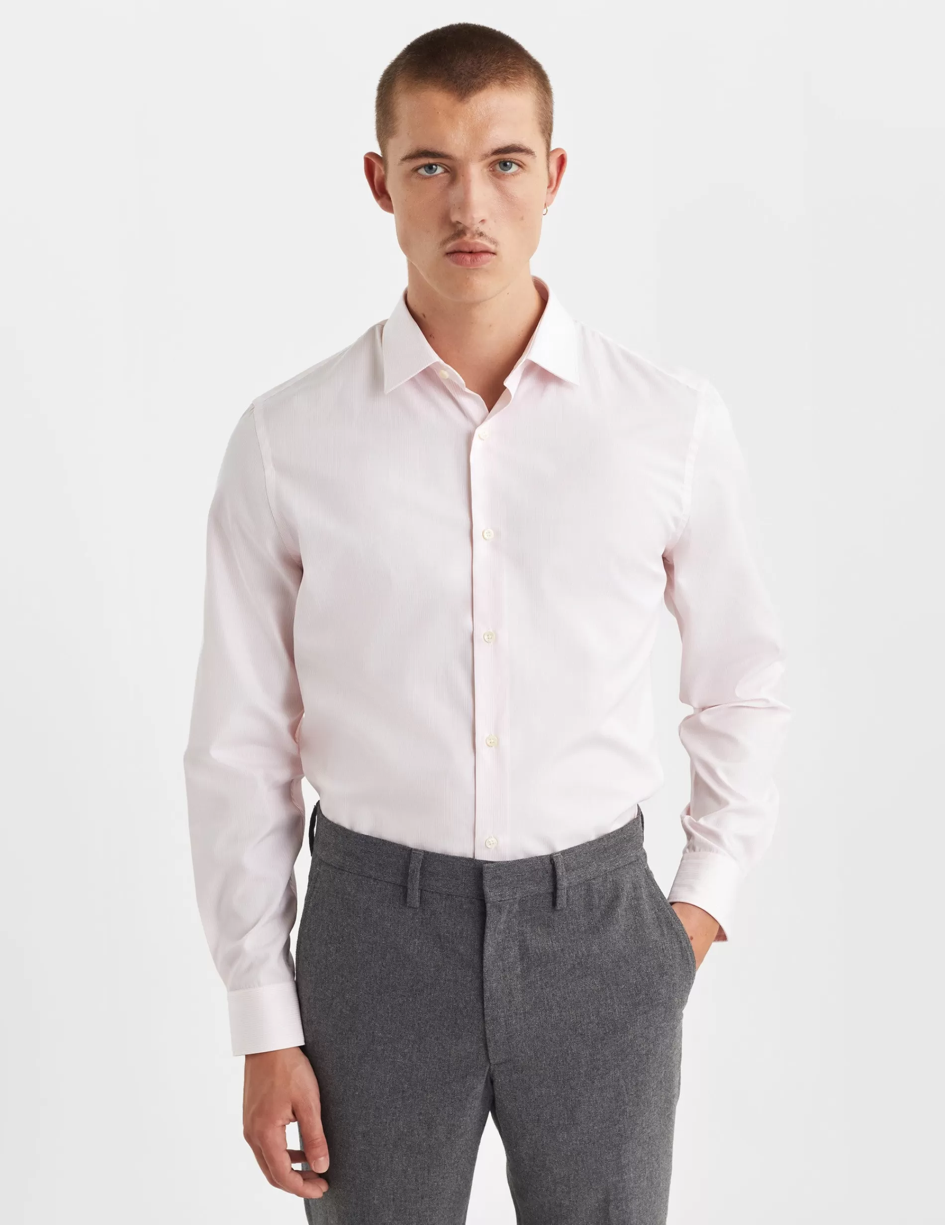 Figaret Paris Colors & Patterns·Stripe Shirts | Colors & Patterns·Pink Shirts | Chemise Ajustée Rayée Rose