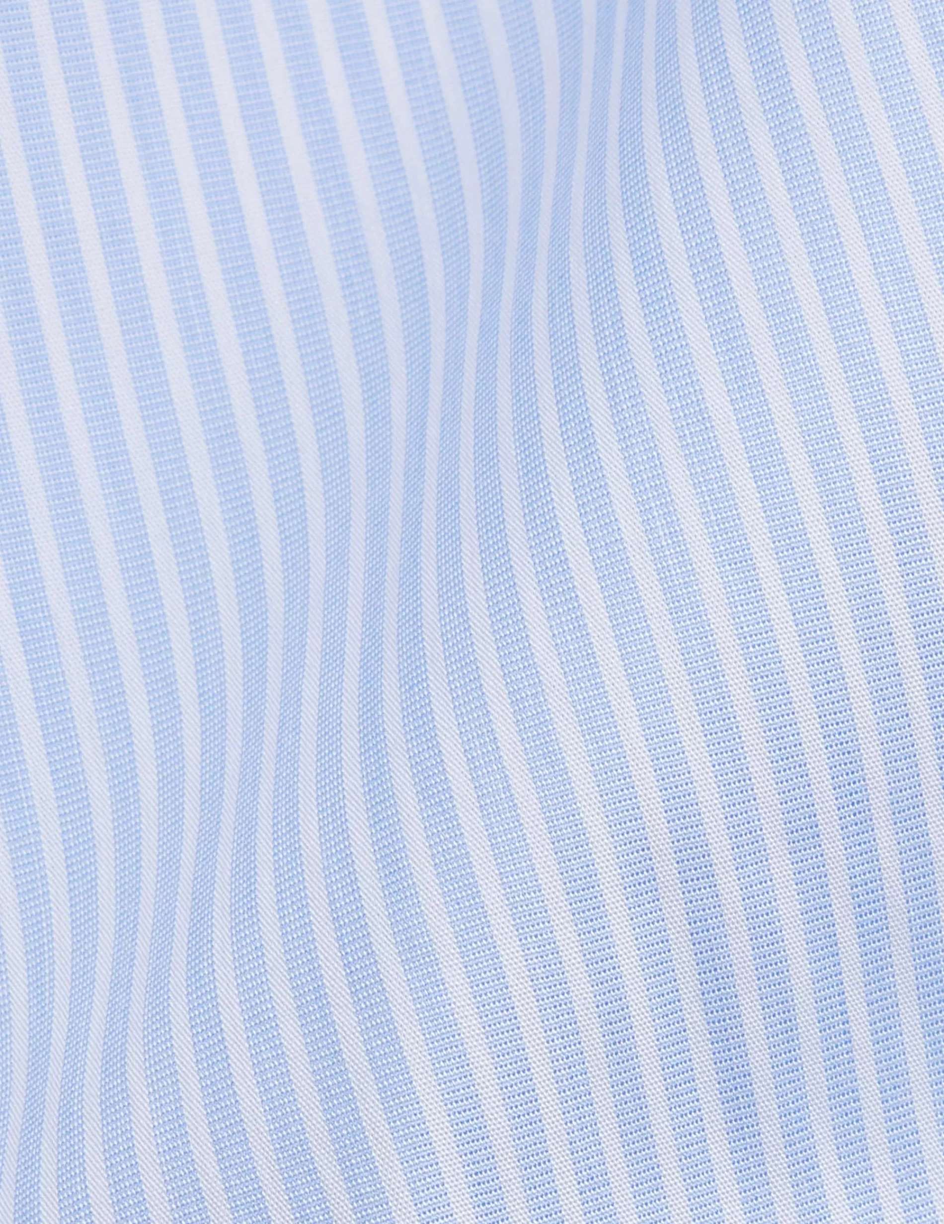 Figaret Paris Colors & Patterns·Stripe Shirts | Colors & Patterns·Blue Shirts | Chemise Ajustée Stretch Rayée Bleue