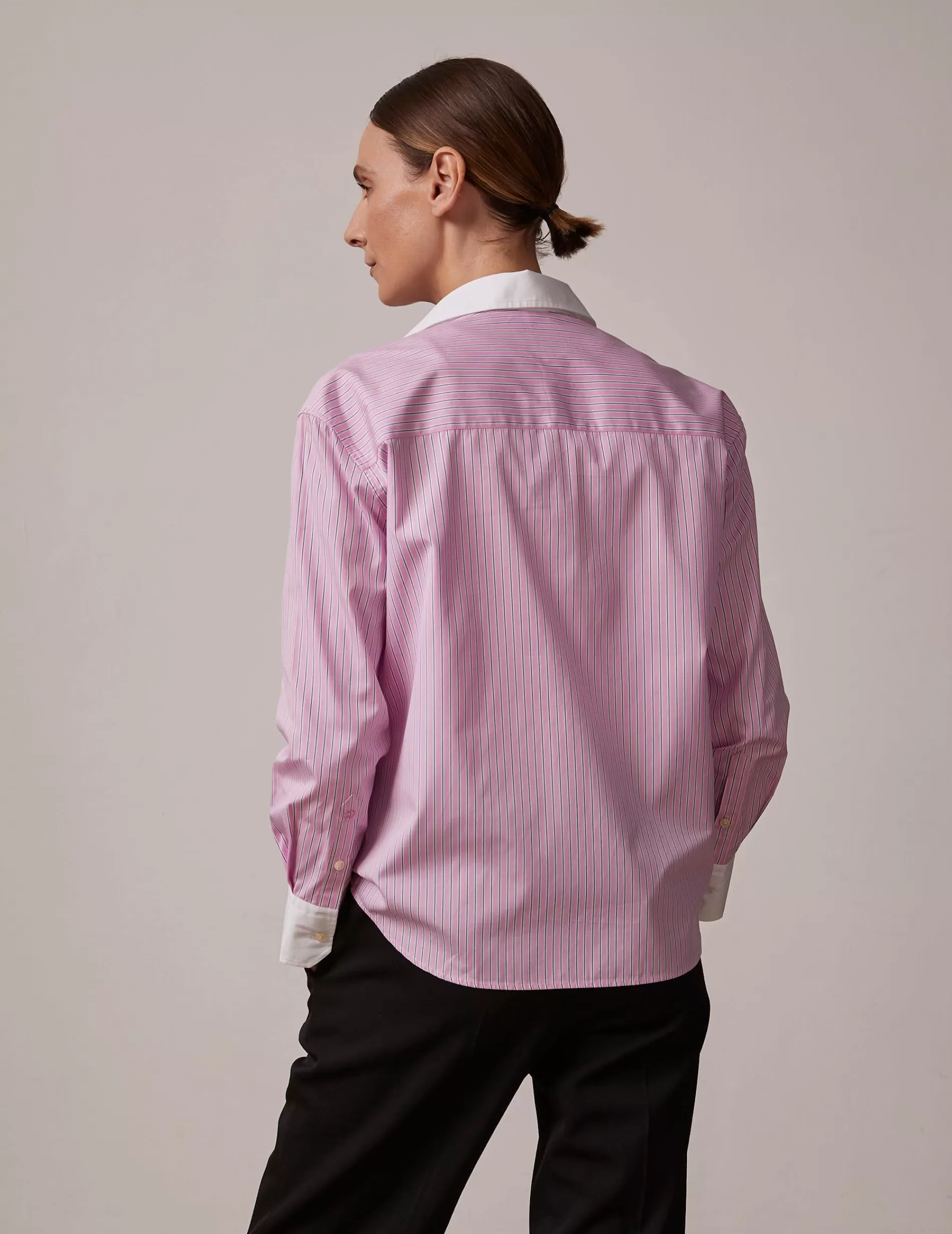 Figaret Paris Colors And Patterns·Stripe Shirts | Colors And Patterns·Pink Shirts | Chemise Ambre Rayée Rose