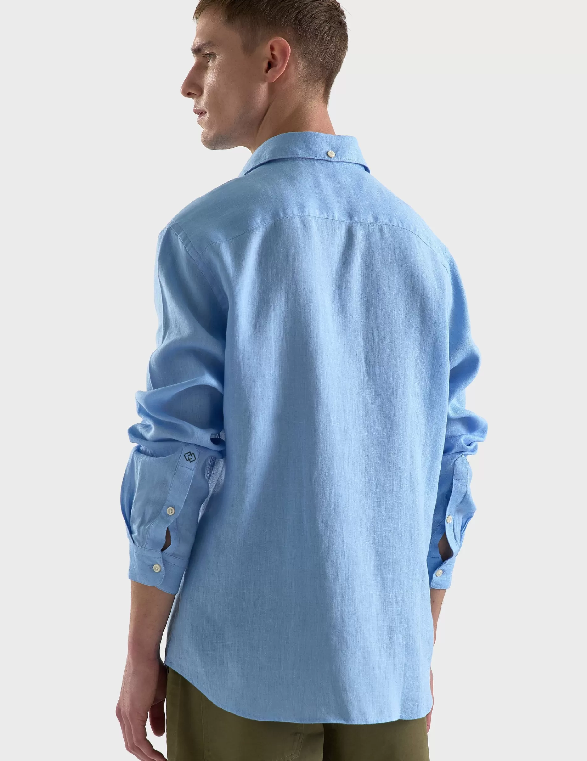 Figaret Paris Colors & Patterns·Blue Shirts | Styles·Casual Shirts | Chemise Aristote En Lin Bleu