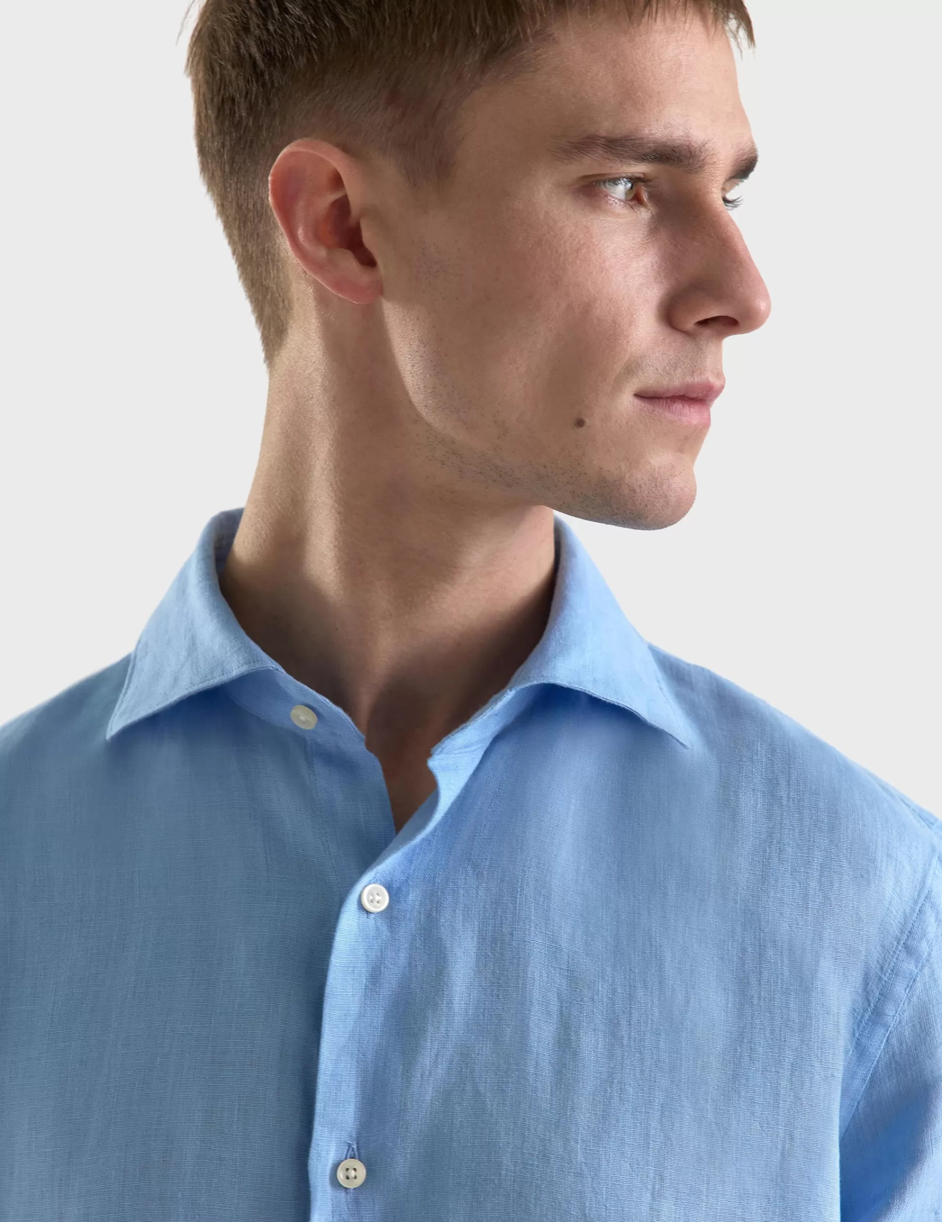 Figaret Paris Colors & Patterns·Blue Shirts | Styles·Casual Shirts | Chemise Aristote En Lin Bleu