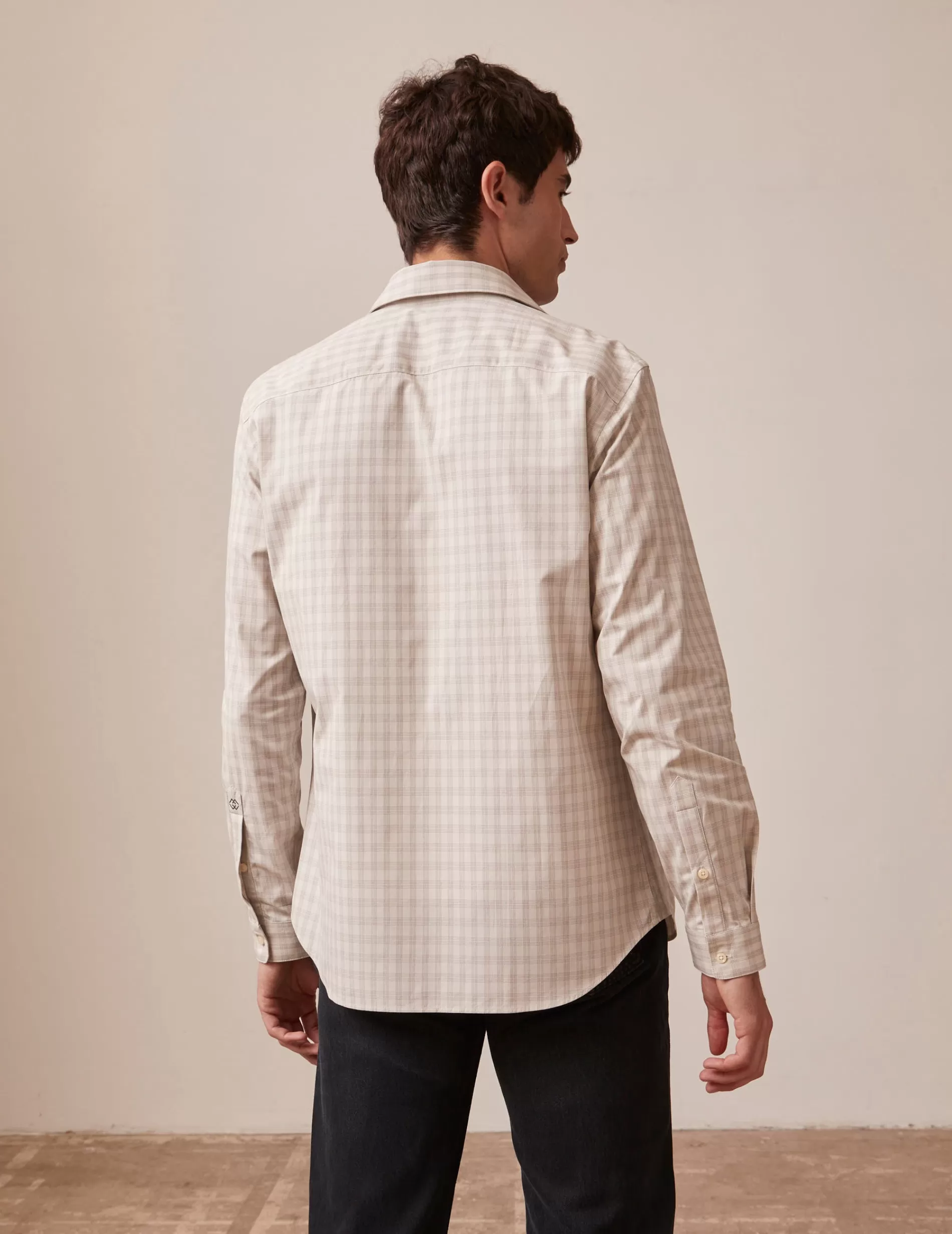 Figaret Paris Colors & Patterns·Check Shirts | Styles·Casual Shirts | Chemise Arnold à Carreaux Gris Et écru Ecru