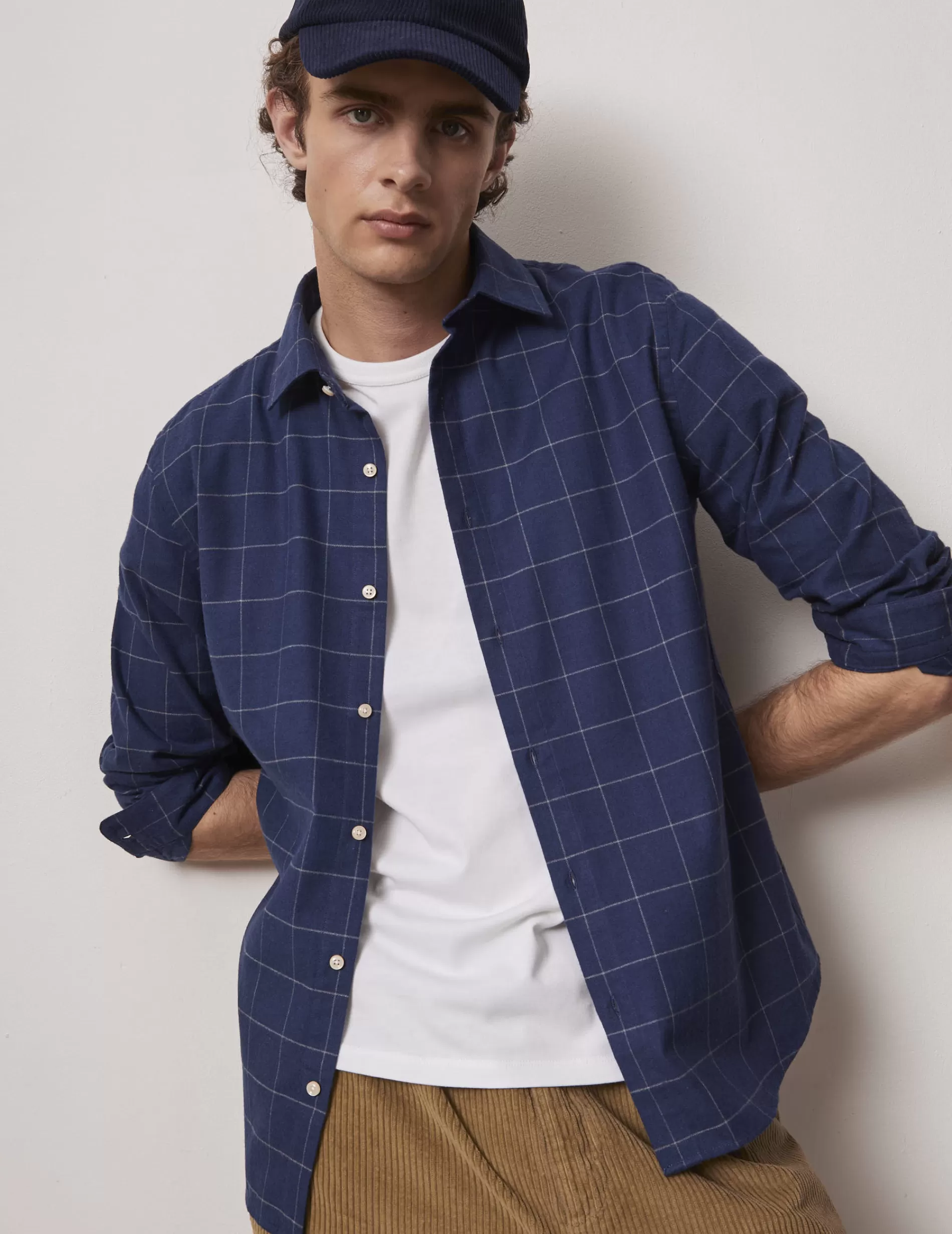 Figaret Paris Colors & Patterns·Check Shirts | Colors & Patterns·Blue Shirts | Chemise Auguste à Carreaux Bleu Marine
