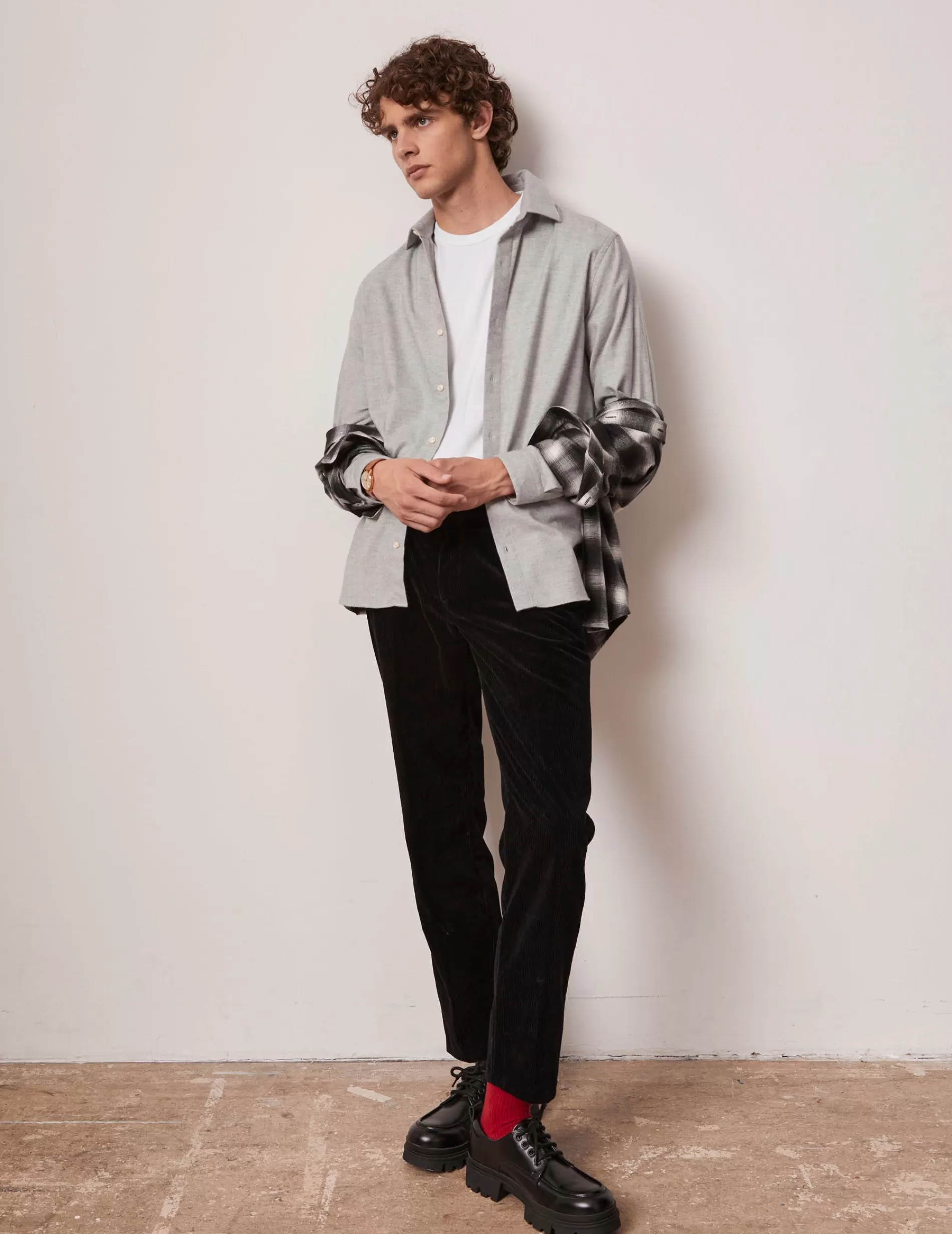 Figaret Paris Styles·Casual Shirts | Chemise Auguste En Coton Cachemire Grise