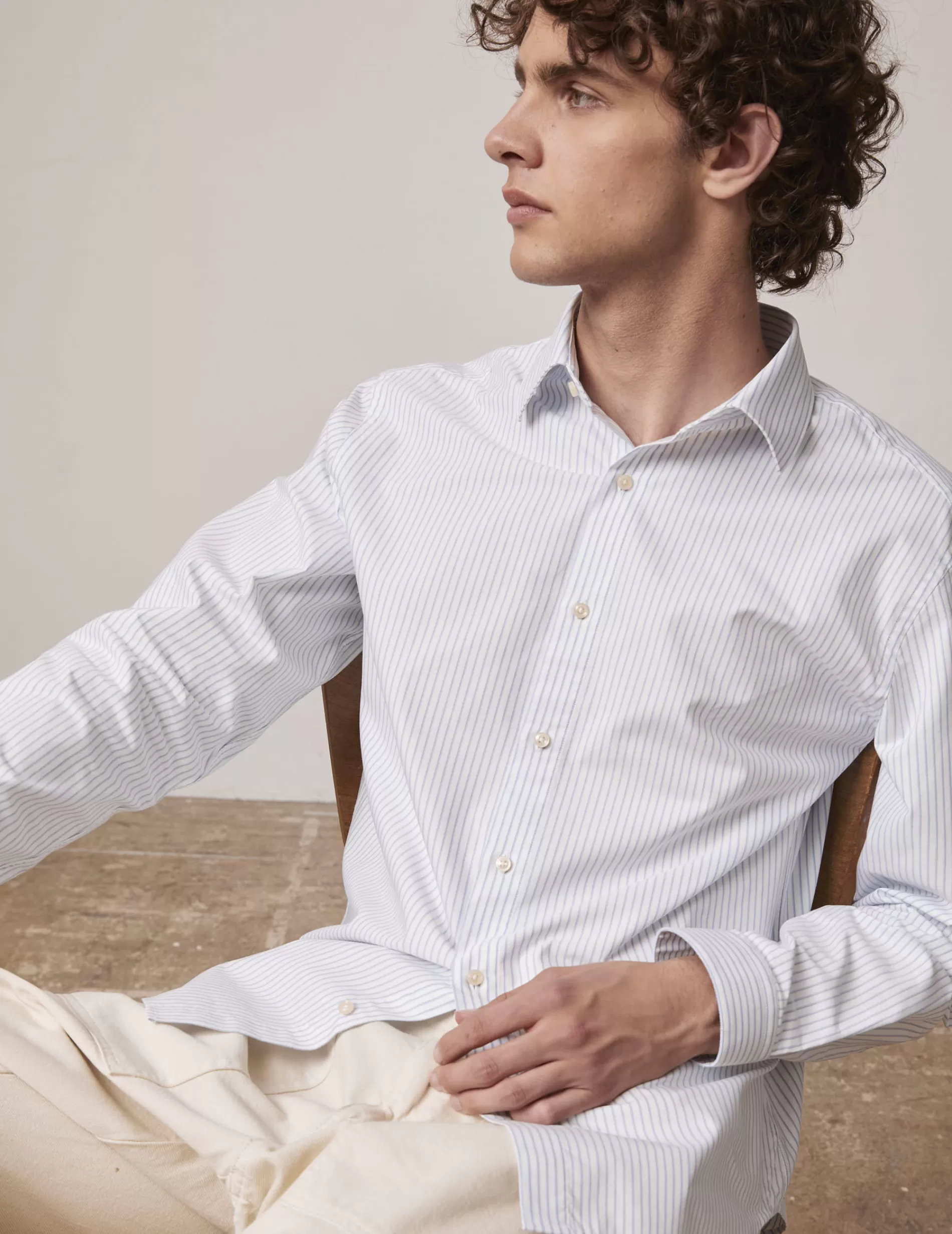 Figaret Paris Colors & Patterns·Stripe Shirts | Colors & Patterns·Blue Shirts | Chemise Auguste Rayée e Bleu