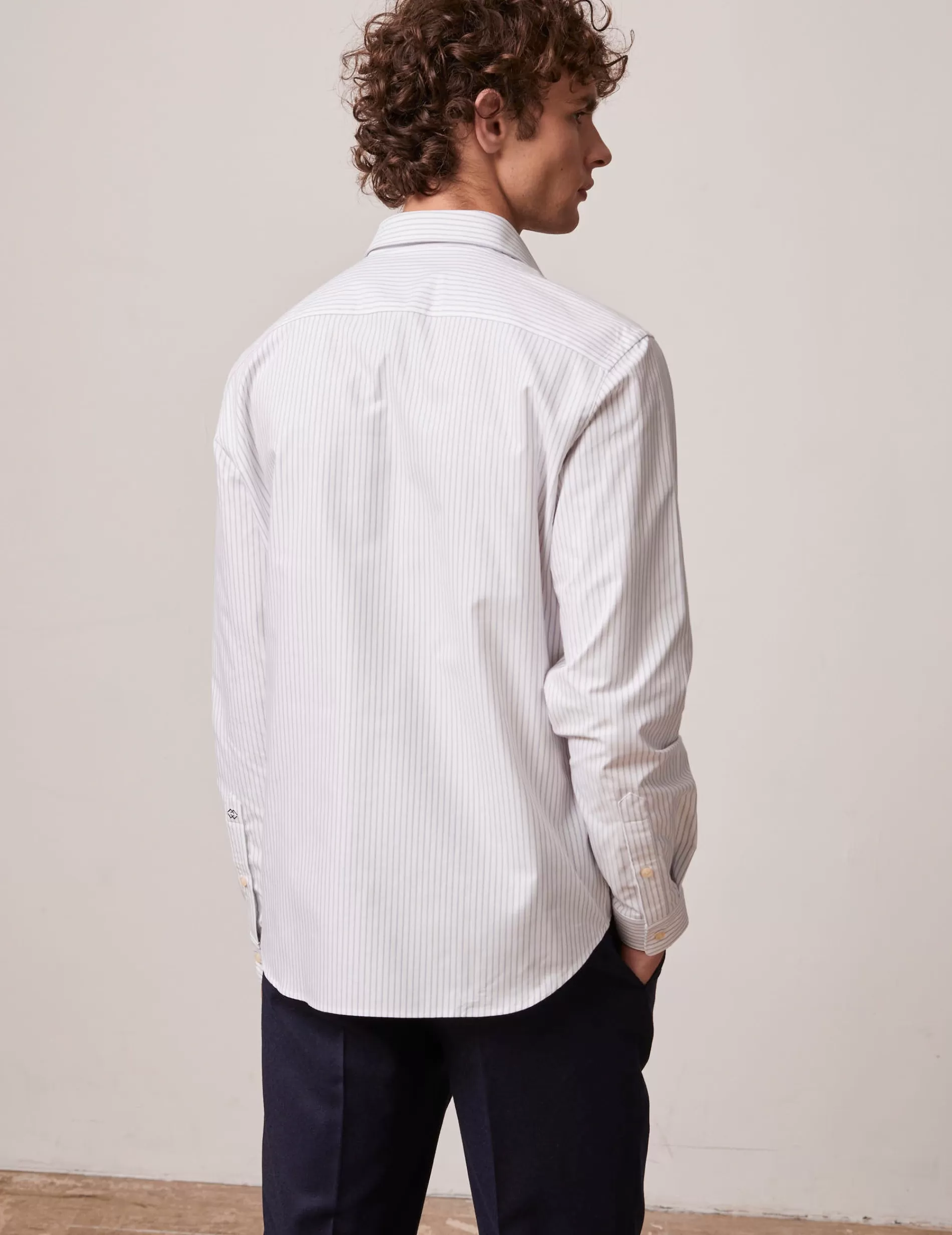 Figaret Paris Colors & Patterns·Stripe Shirts | Colors & Patterns·Blue Shirts | Chemise Auguste Rayée Bleue Et Rouge