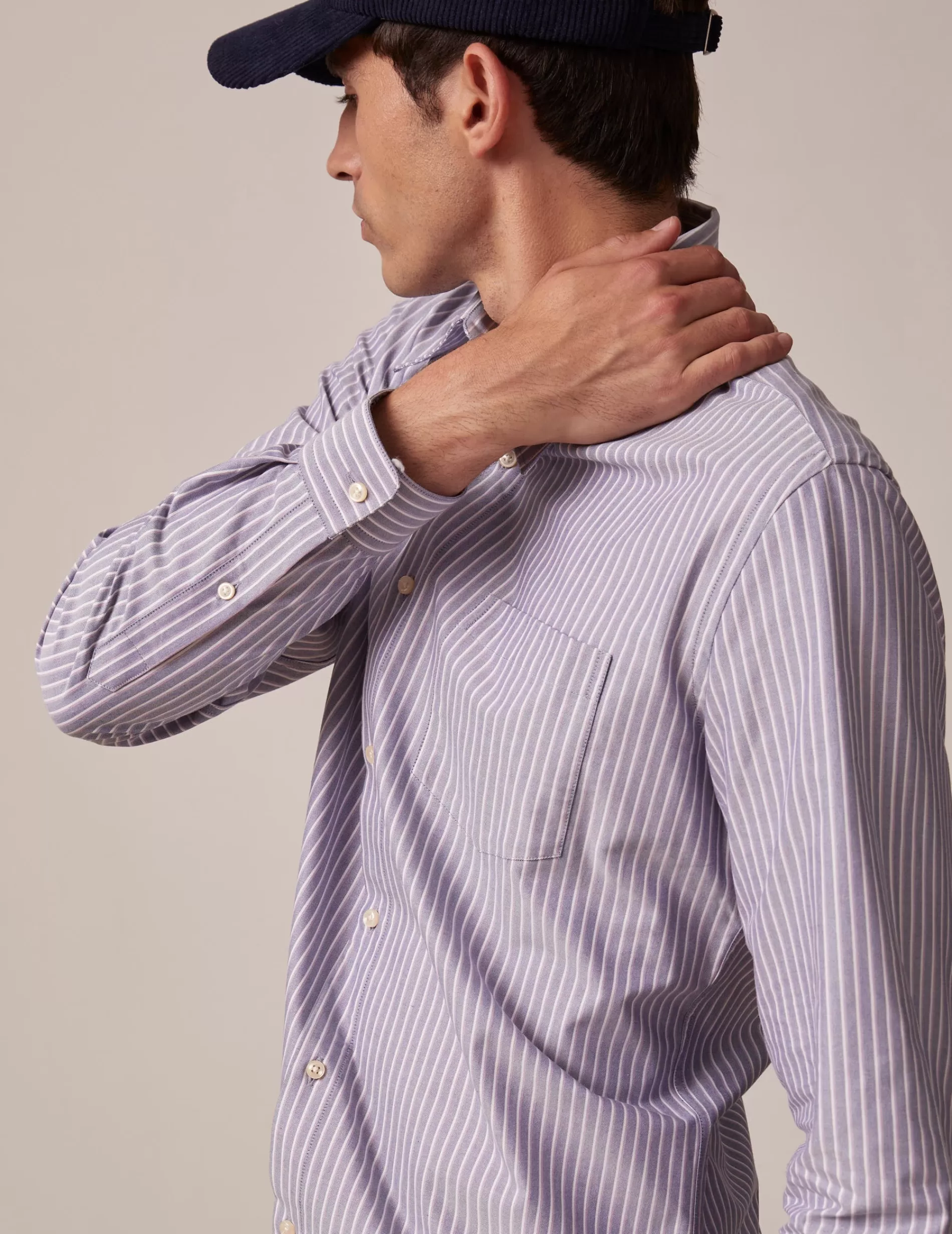 Figaret Paris Colors & Patterns·Stripe Shirts | Styles·Casual Shirts | Chemise Aurélien Rayée Marine