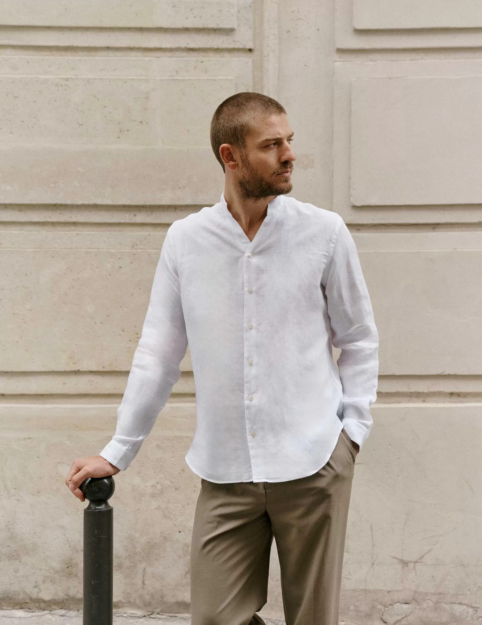 Figaret Paris Styles·Casual Shirts | Curation·Carl Shirts | Chemise Carl En Lin Blanc