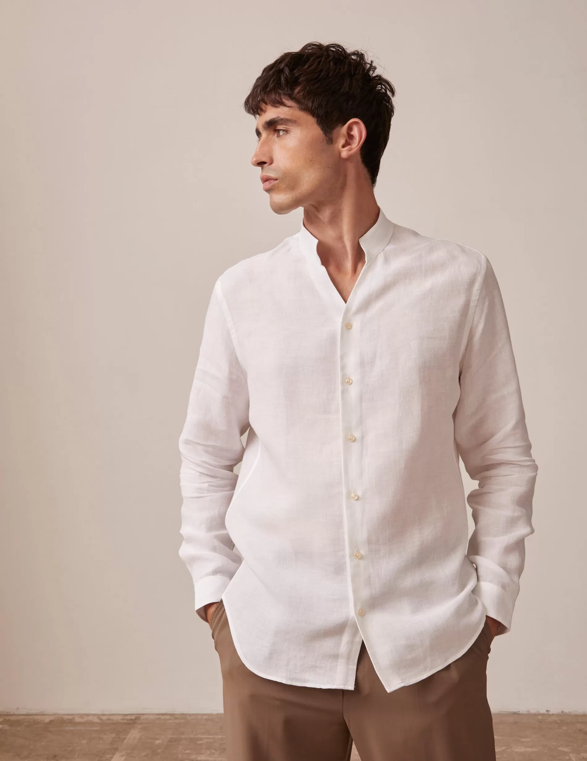 Figaret Paris Styles·Casual Shirts | Curation·Carl Shirts | Chemise Carl En Lin Blanc
