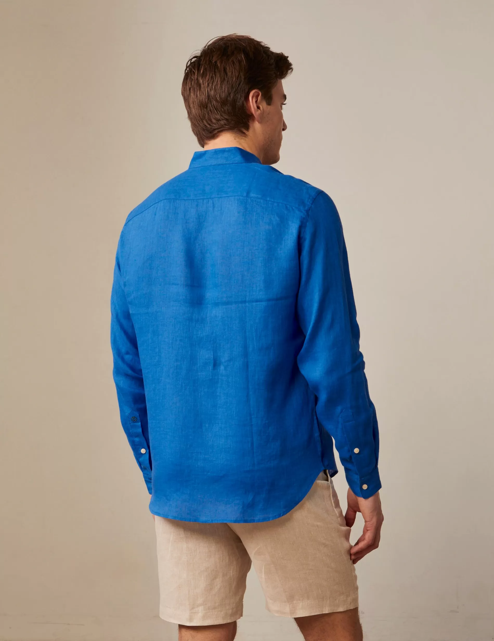 Figaret Paris Colors & Patterns·Blue Shirts | Styles·Casual Shirts | Chemise Carl En Lin Bleu