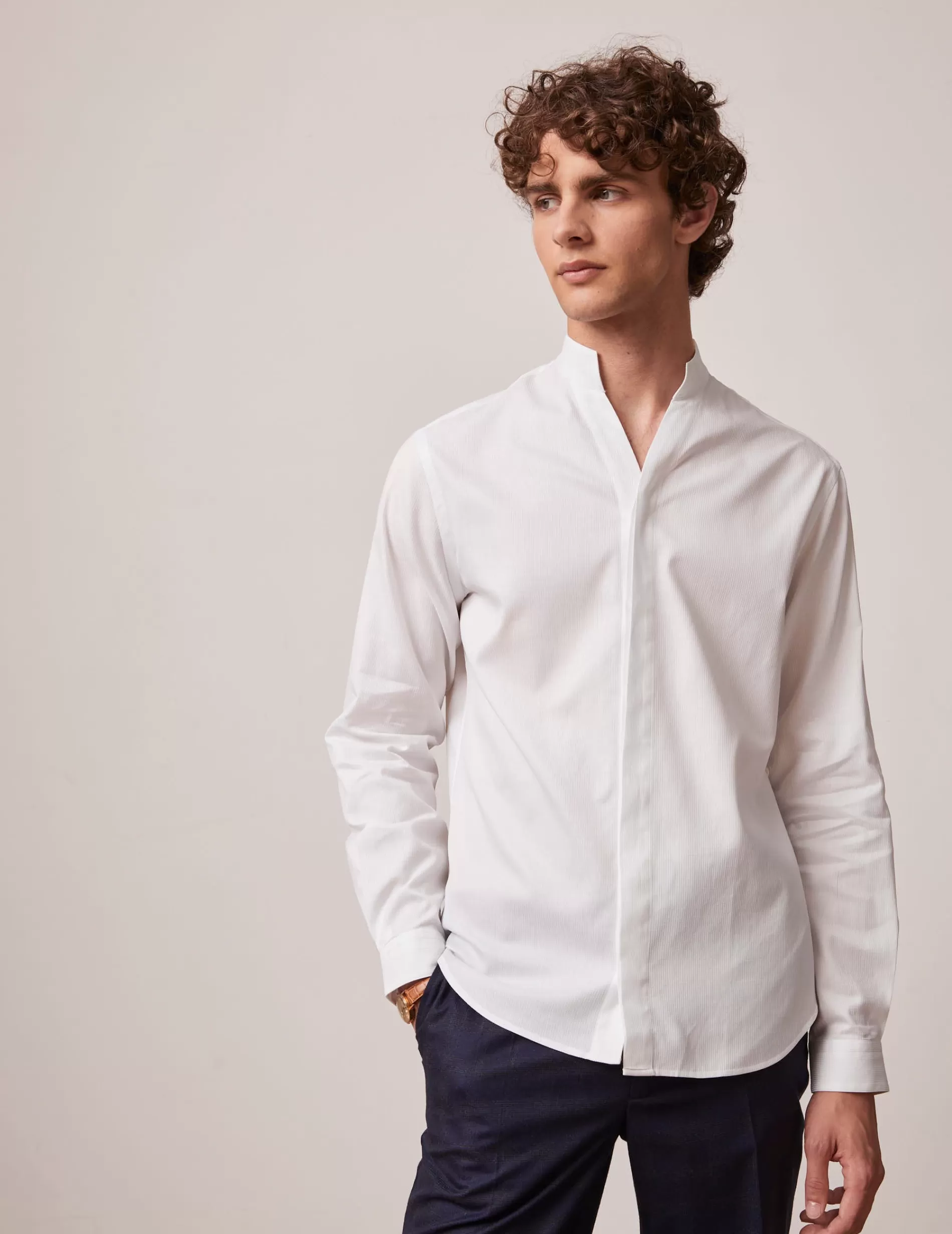 Figaret Paris Colors & Patterns·White Shirts | Styles·Formal Shirts | Chemise Carl Gorge Cachée Blanche