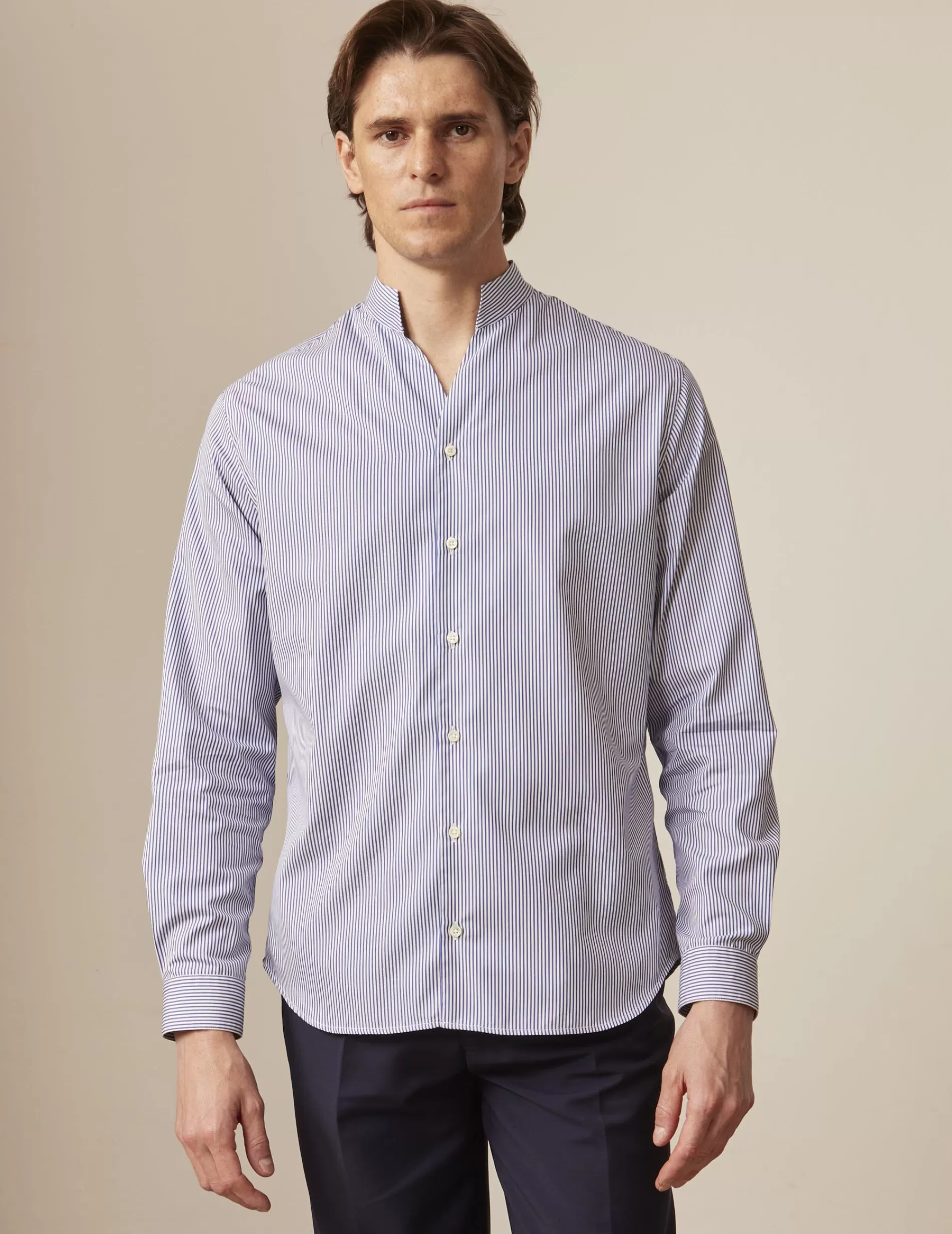 Figaret Paris Colors & Patterns·Stripe Shirts | Colors & Patterns·Blue Shirts | Chemise Carl Rayée e Bleu