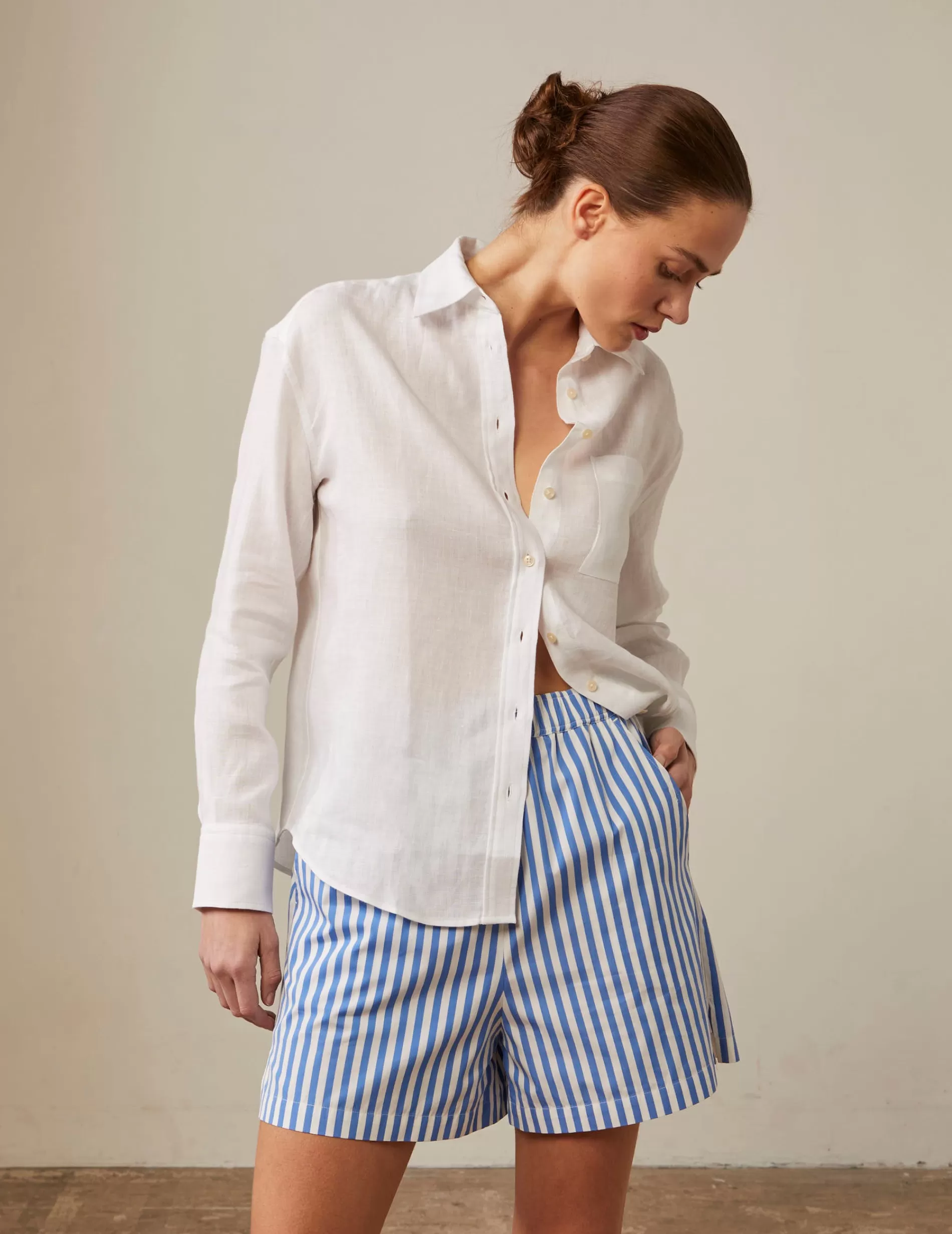 Figaret Paris Colors And Patterns·Plain Shirts | Colors And Patterns·White Shirts | Chemise Charlotte En Lin Blanche