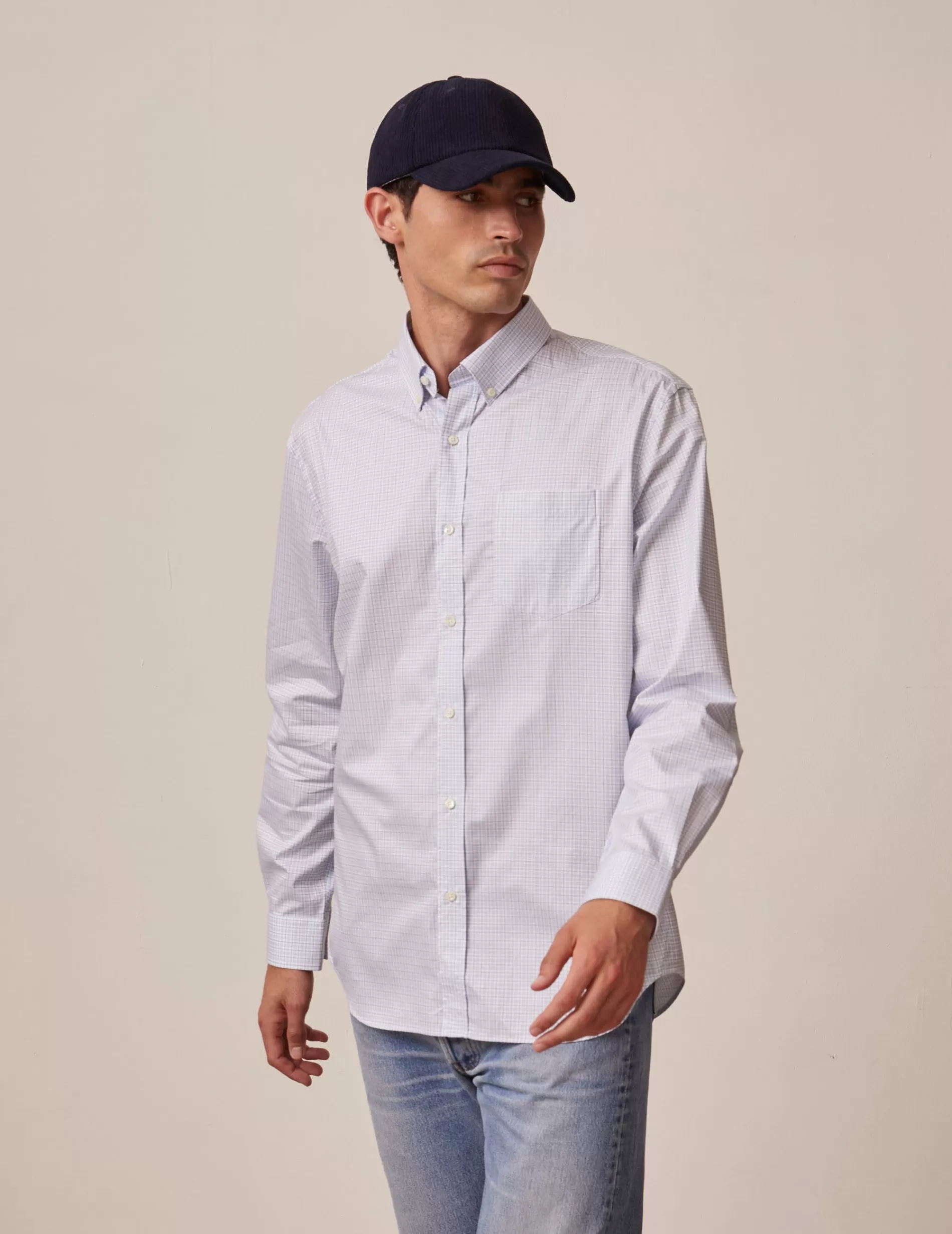 Figaret Paris Colors & Patterns·Check Shirts | Colors & Patterns·Blue Shirts | Chemise Classique à Carreaux s Bleu