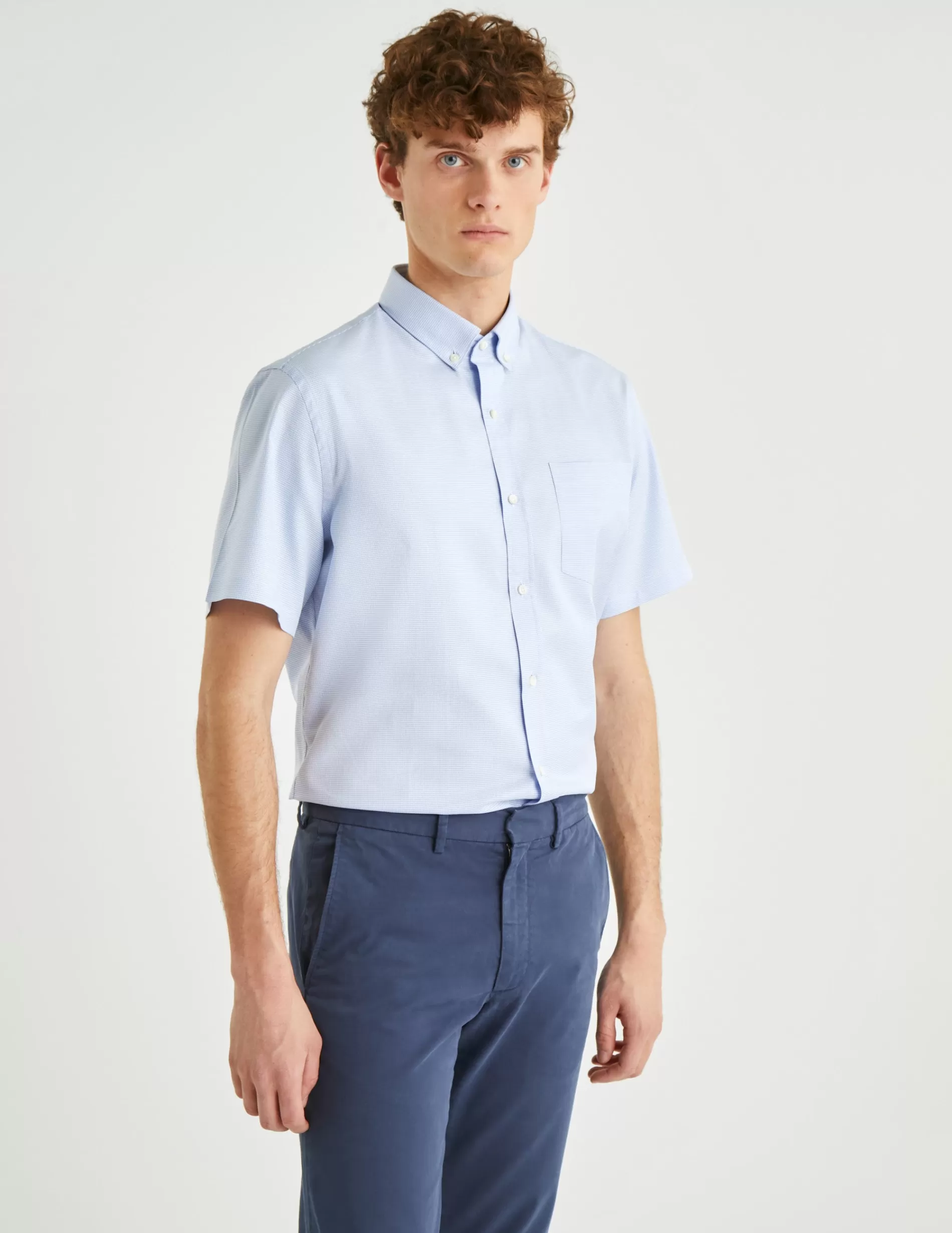 Figaret Paris Colors & Patterns·Blue Shirts | Styles·Formal Shirts | Chemise Classique Manches Courtes Bleue