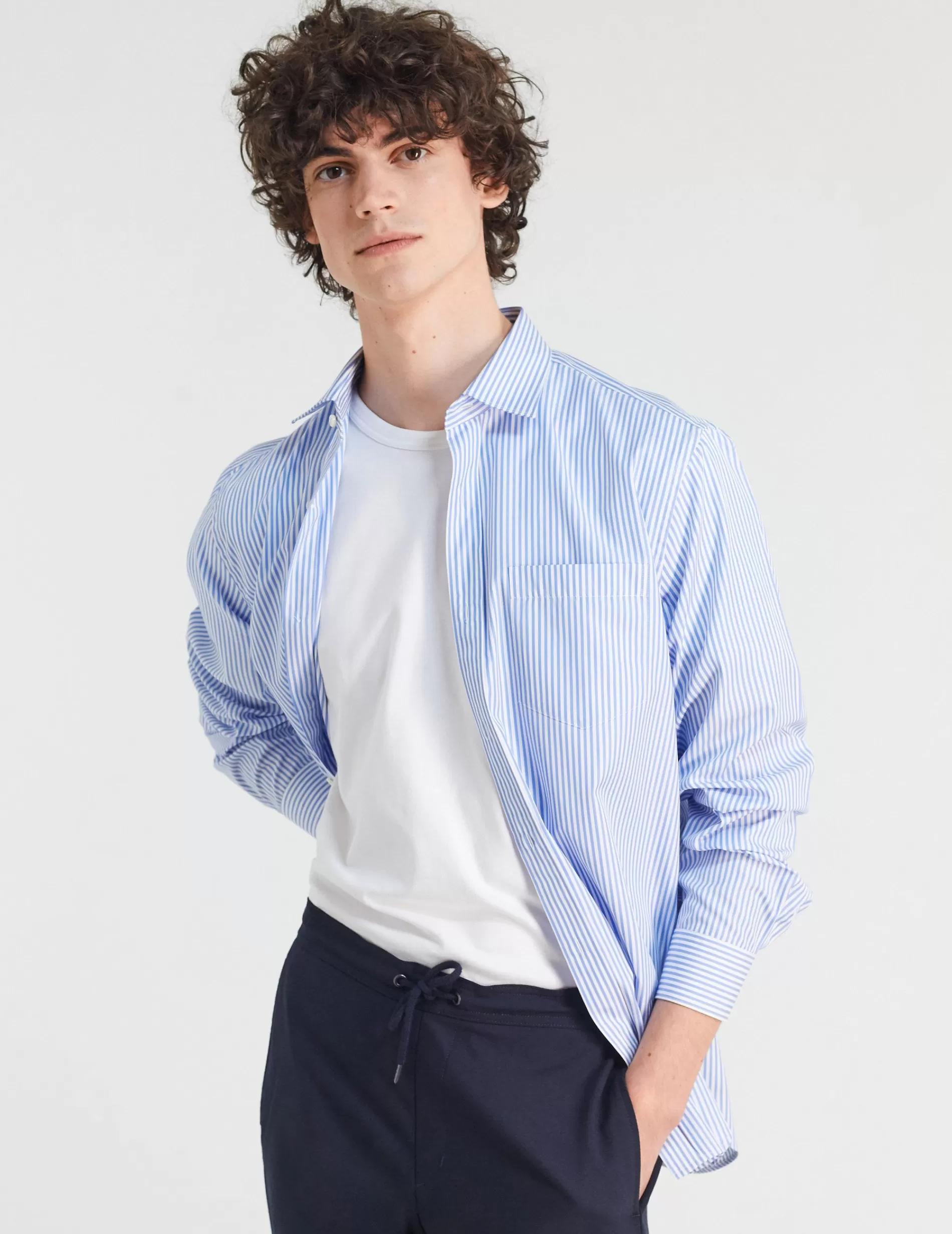 Figaret Paris Colors & Patterns·Stripe Shirts | Colors & Patterns·Blue Shirts | Chemise Classique Rayée e Bleu