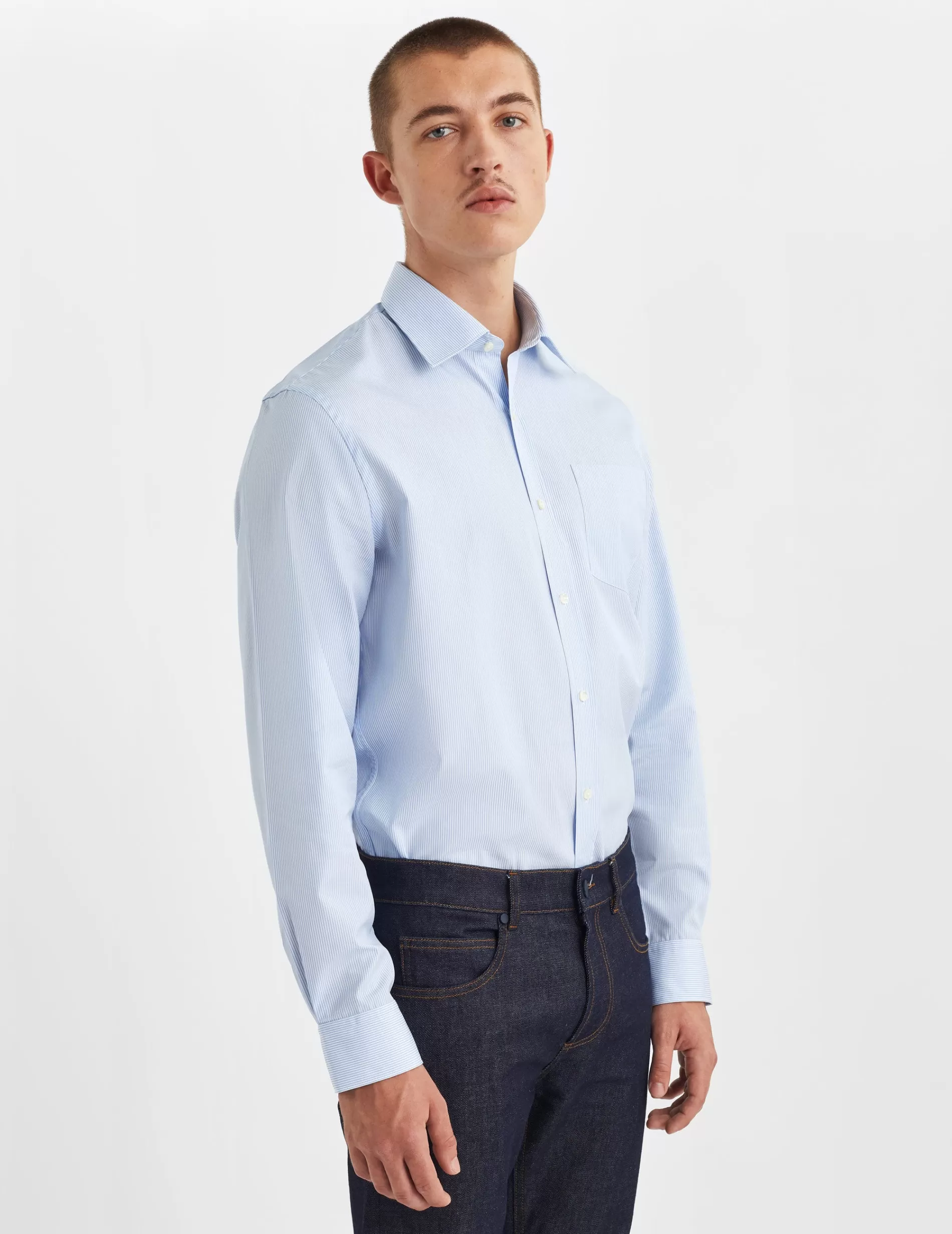 Figaret Paris Colors & Patterns·Stripe Shirts | Colors & Patterns·Blue Shirts | Chemise Classique Rayée e Bleu