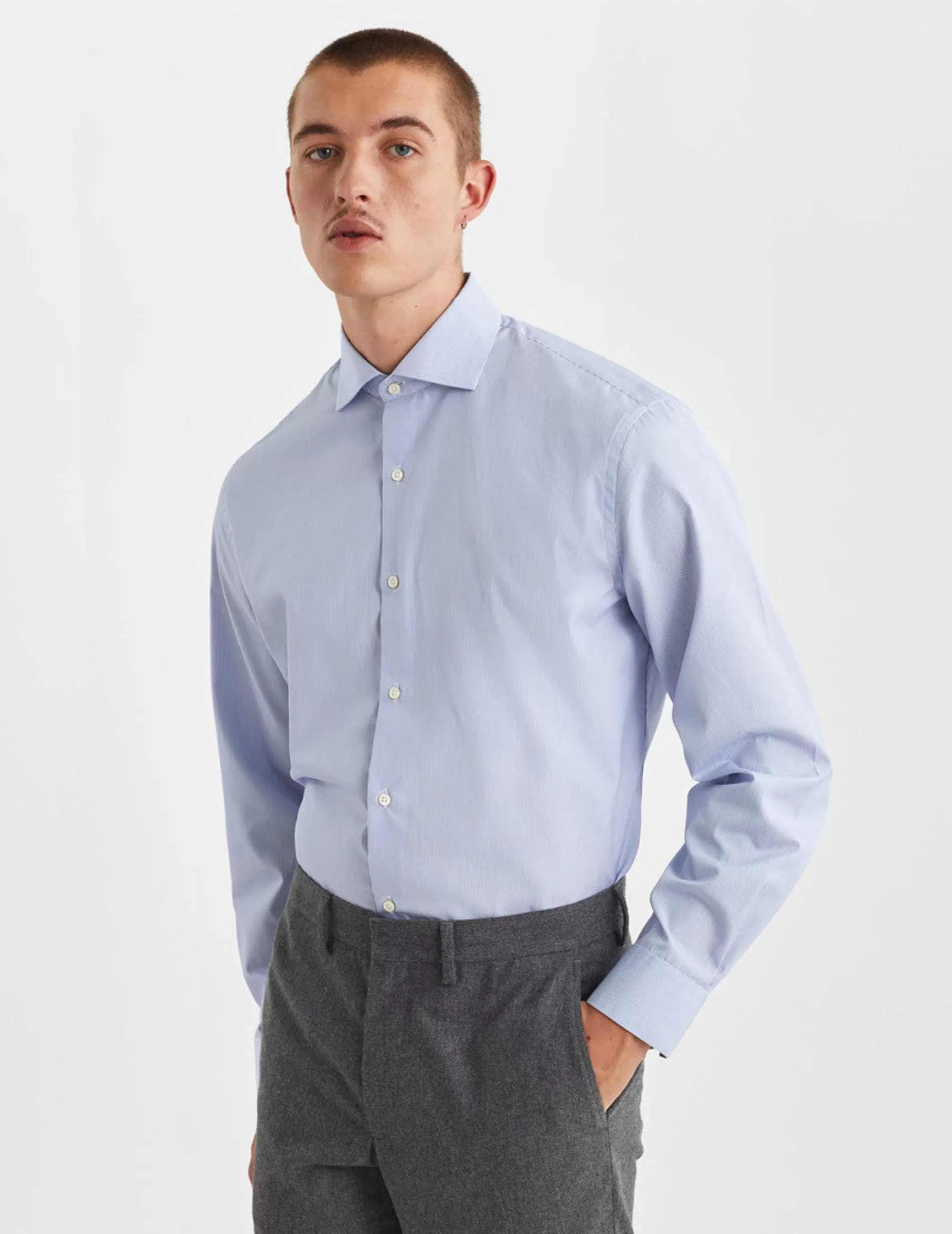 Figaret Paris Colors & Patterns·Stripe Shirts | Colors & Patterns·Blue Shirts | Chemise Classique Rayée e Bleu