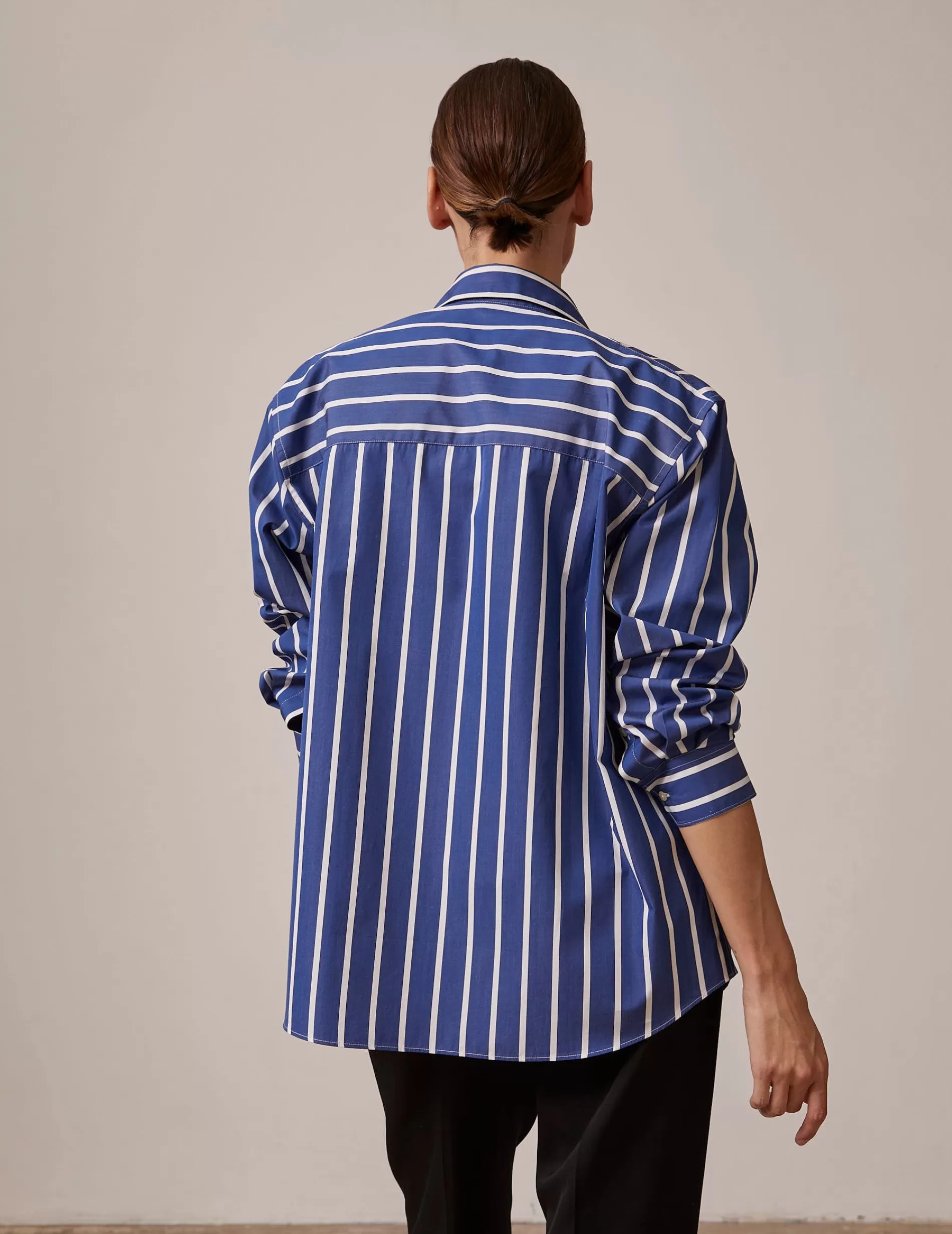Figaret Paris Colors And Patterns·Stripe Shirts | Fabrics·Cotton Shirts | Chemise Delina Rayée Marine