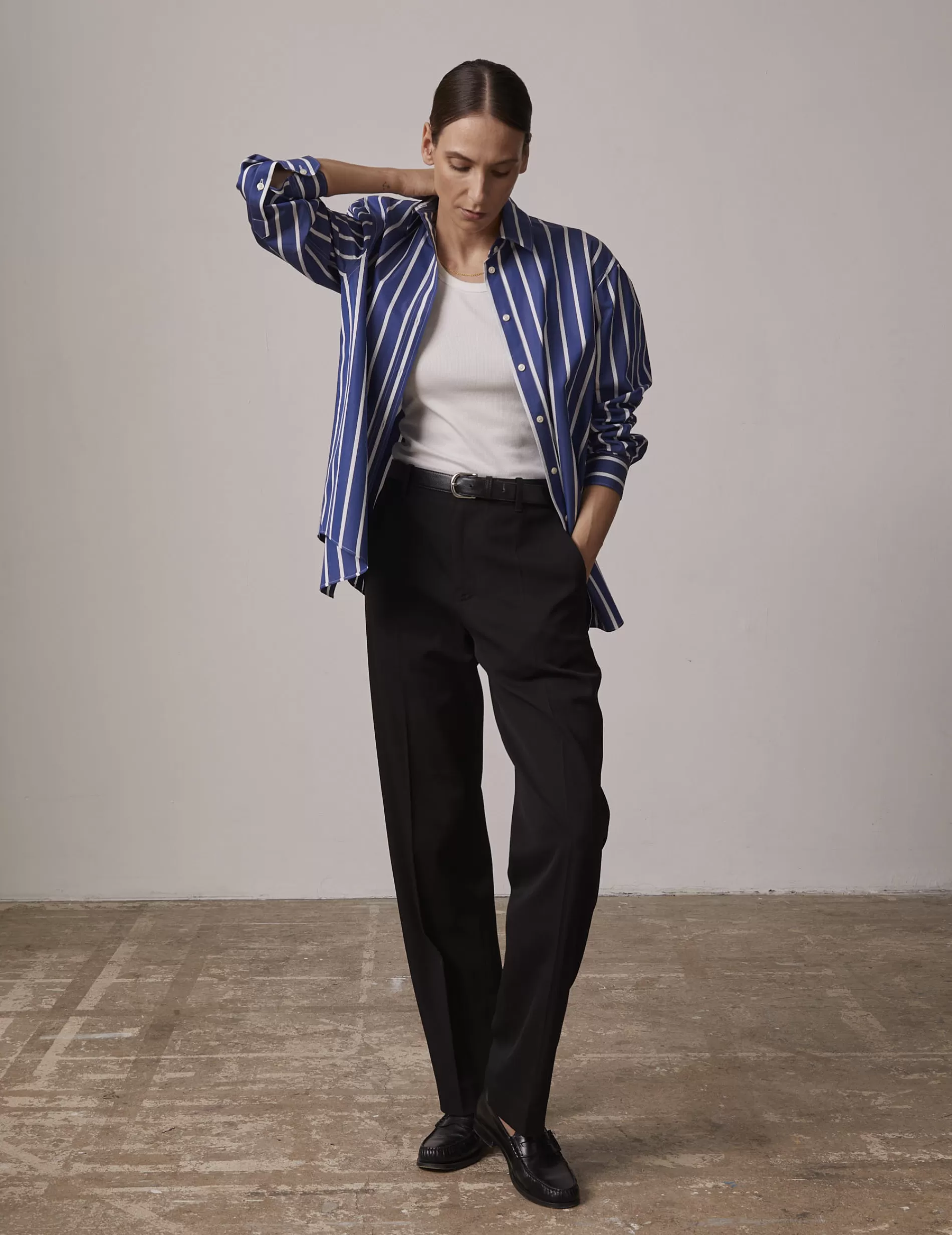 Figaret Paris Colors And Patterns·Stripe Shirts | Fabrics·Cotton Shirts | Chemise Delina Rayée Marine