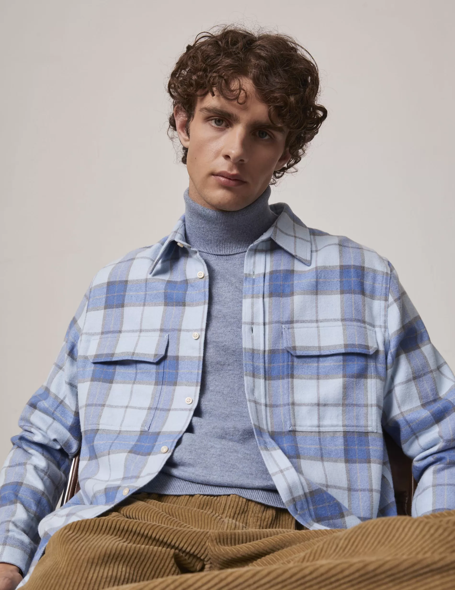 Figaret Paris Colors And Patterns·Blue Shirts | Fabrics·Cotton Shirts | Chemise Florian à Carreaux s Bleu