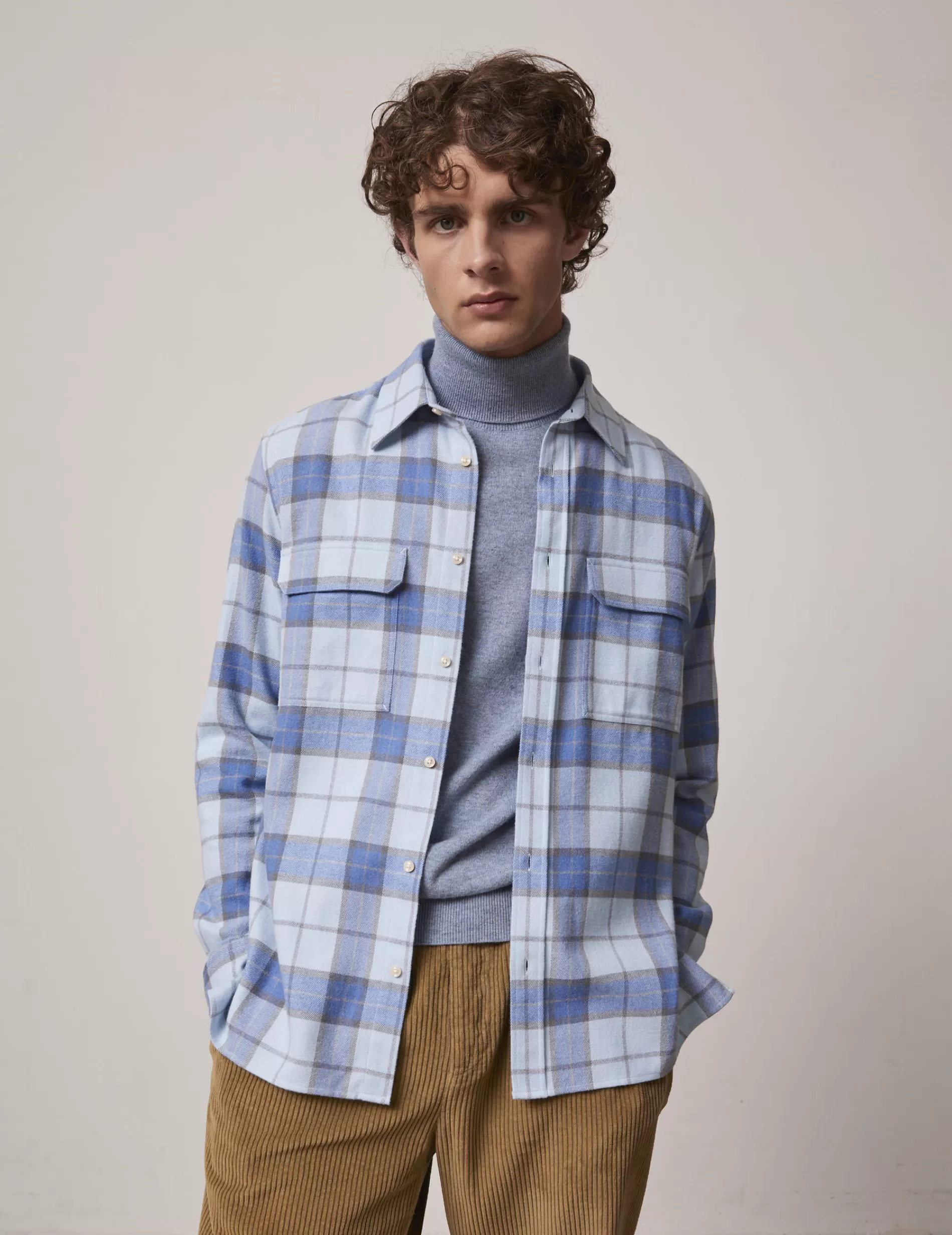Figaret Paris Colors And Patterns·Blue Shirts | Fabrics·Cotton Shirts | Chemise Florian à Carreaux s Bleu