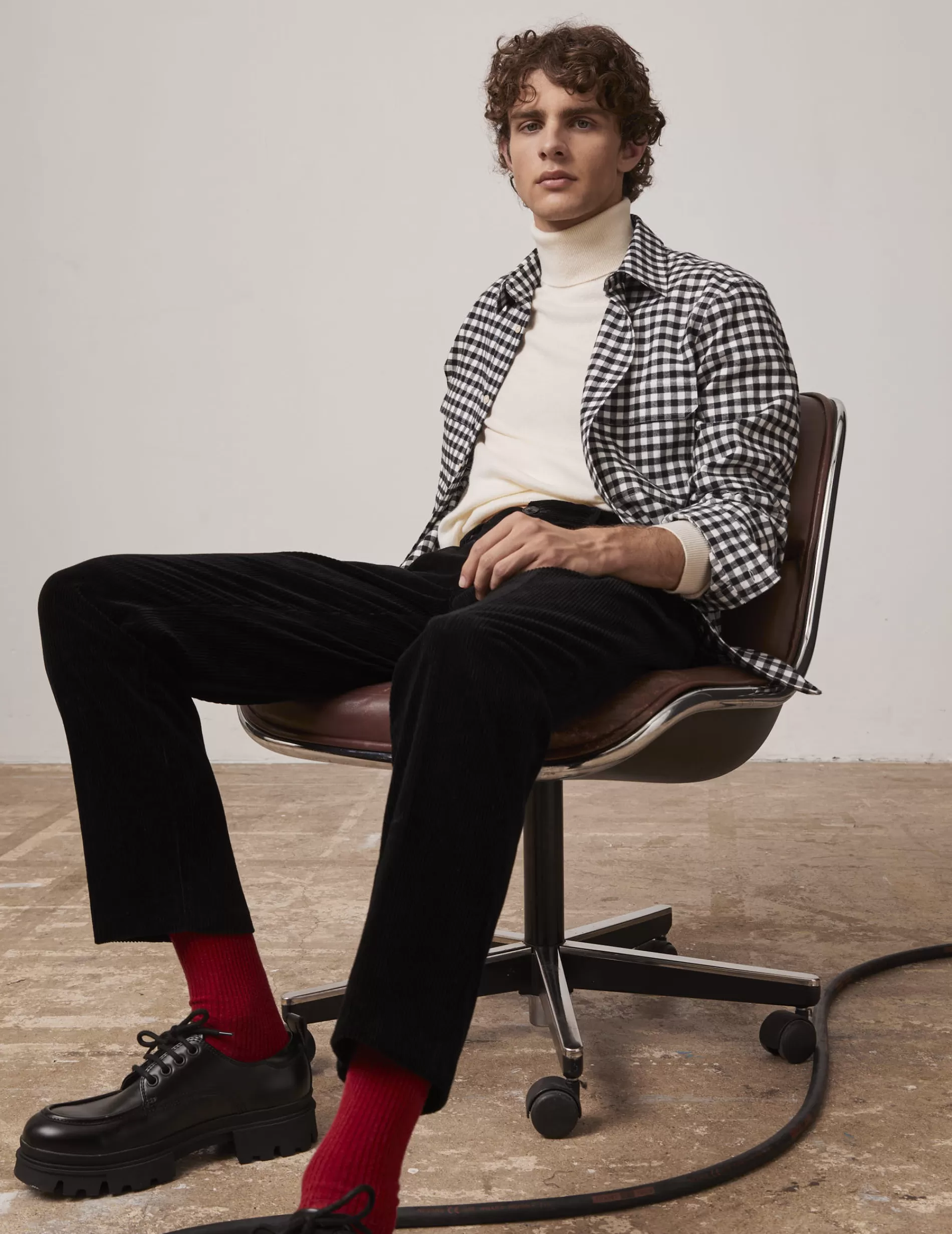 Figaret Paris Styles·Casual Shirts | Colors & Patterns·Check Shirts | Chemise Florian à Carreaux s Noir