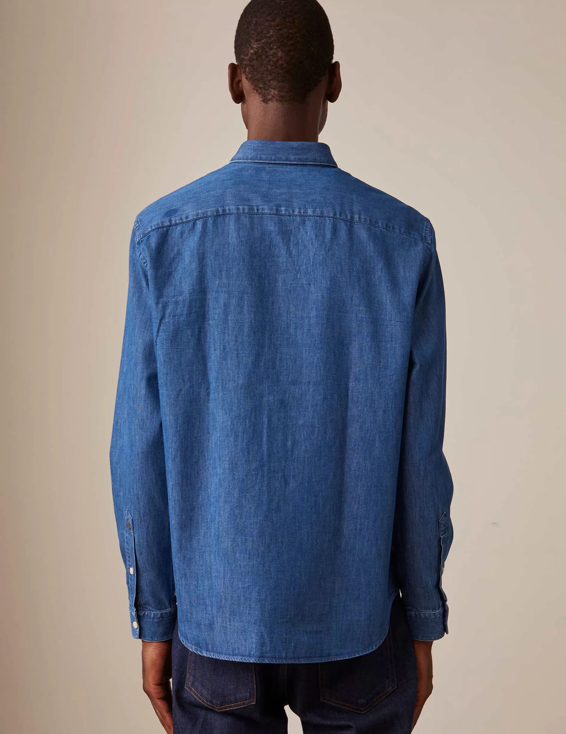 Figaret Paris Colors & Patterns·Blue Shirts | Styles·Casual Shirts | Chemise Gabriel En Denim Bleu